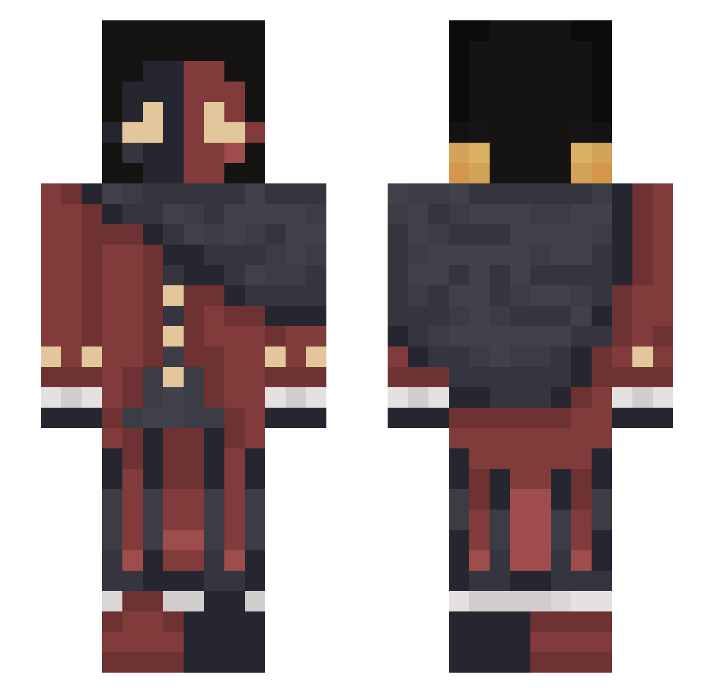 __Asahi_ Minecraft skin, front and back view