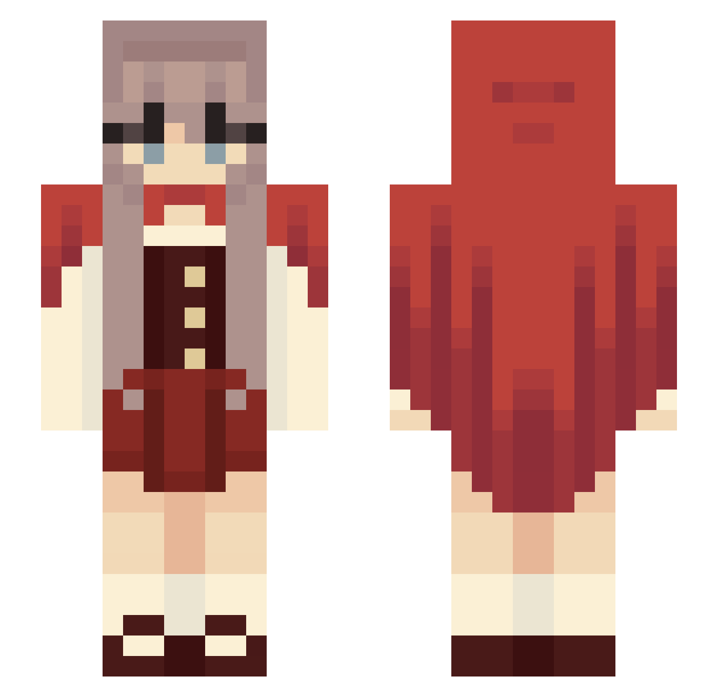 Stoomay Minecraft skin, front and back view