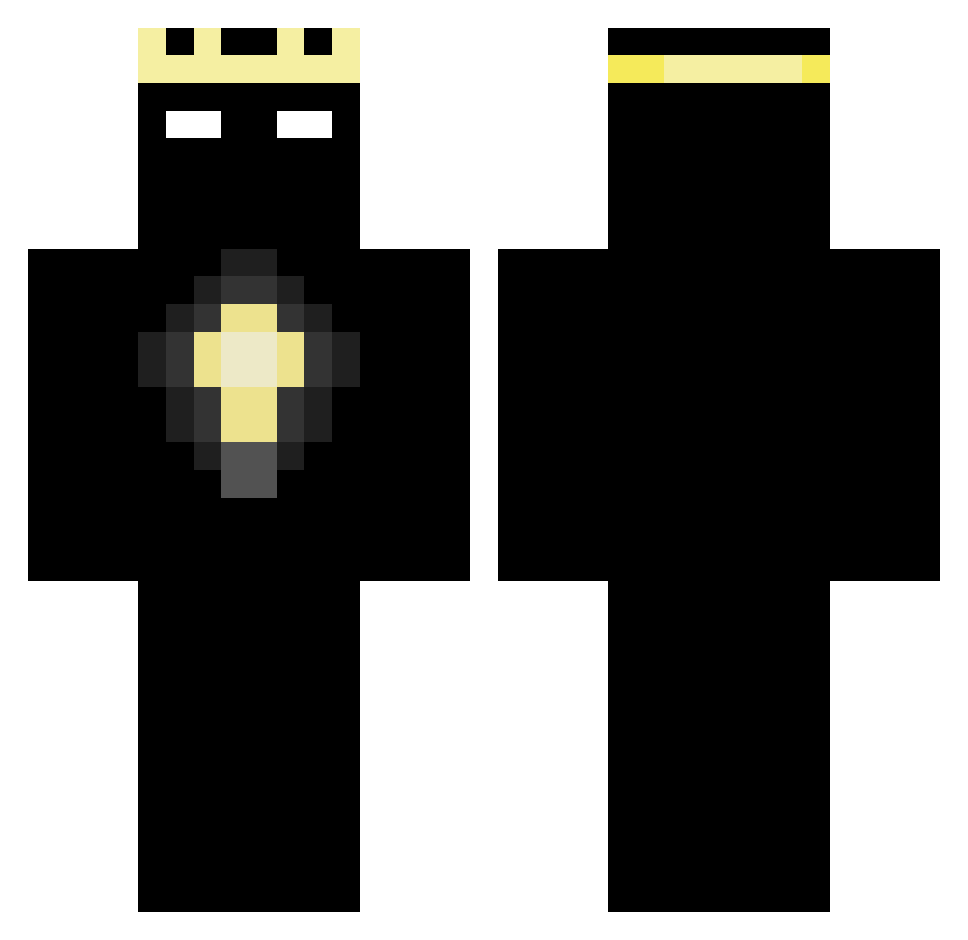 Zixoi Minecraft skin, front and back view