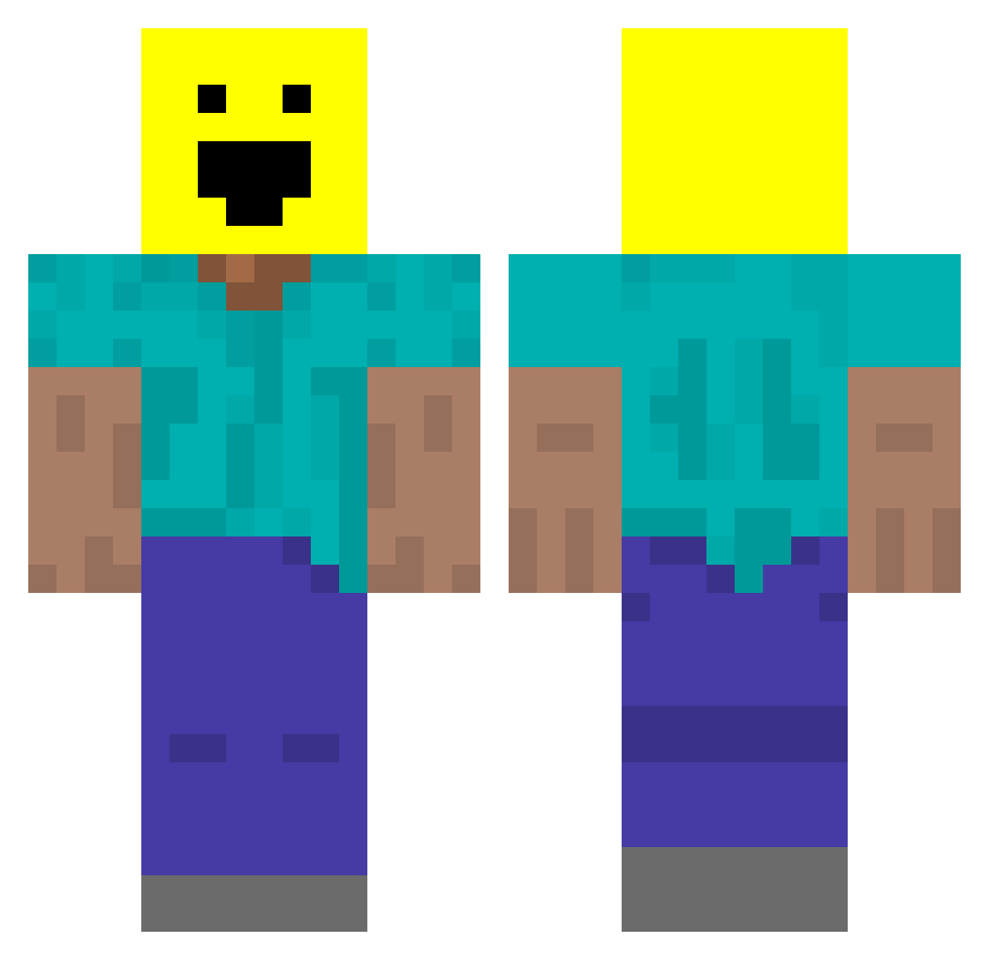 damine Minecraft skin, front and back view