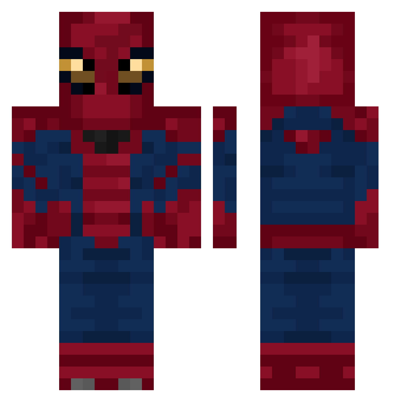 wv3s Minecraft skin, front and back view
