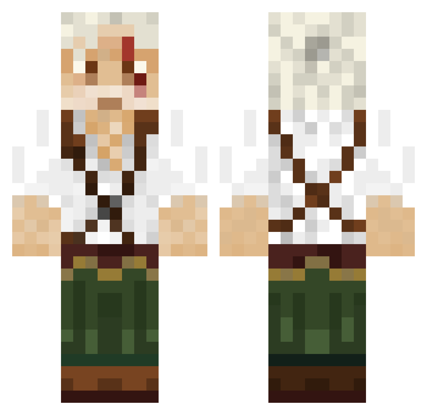 Mammers Minecraft skin, front and back view