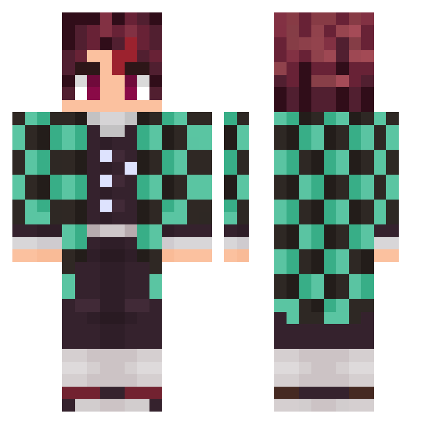WagyuOmakase Minecraft skin, front and back view
