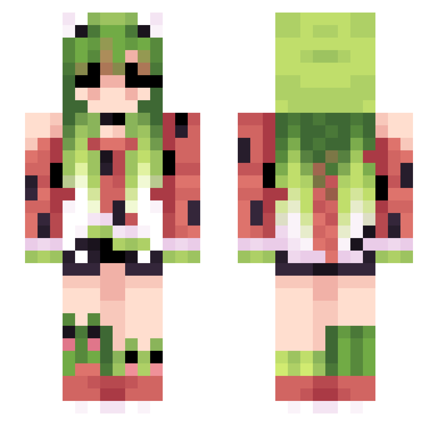 Kaykay120 Minecraft skin, front and back view