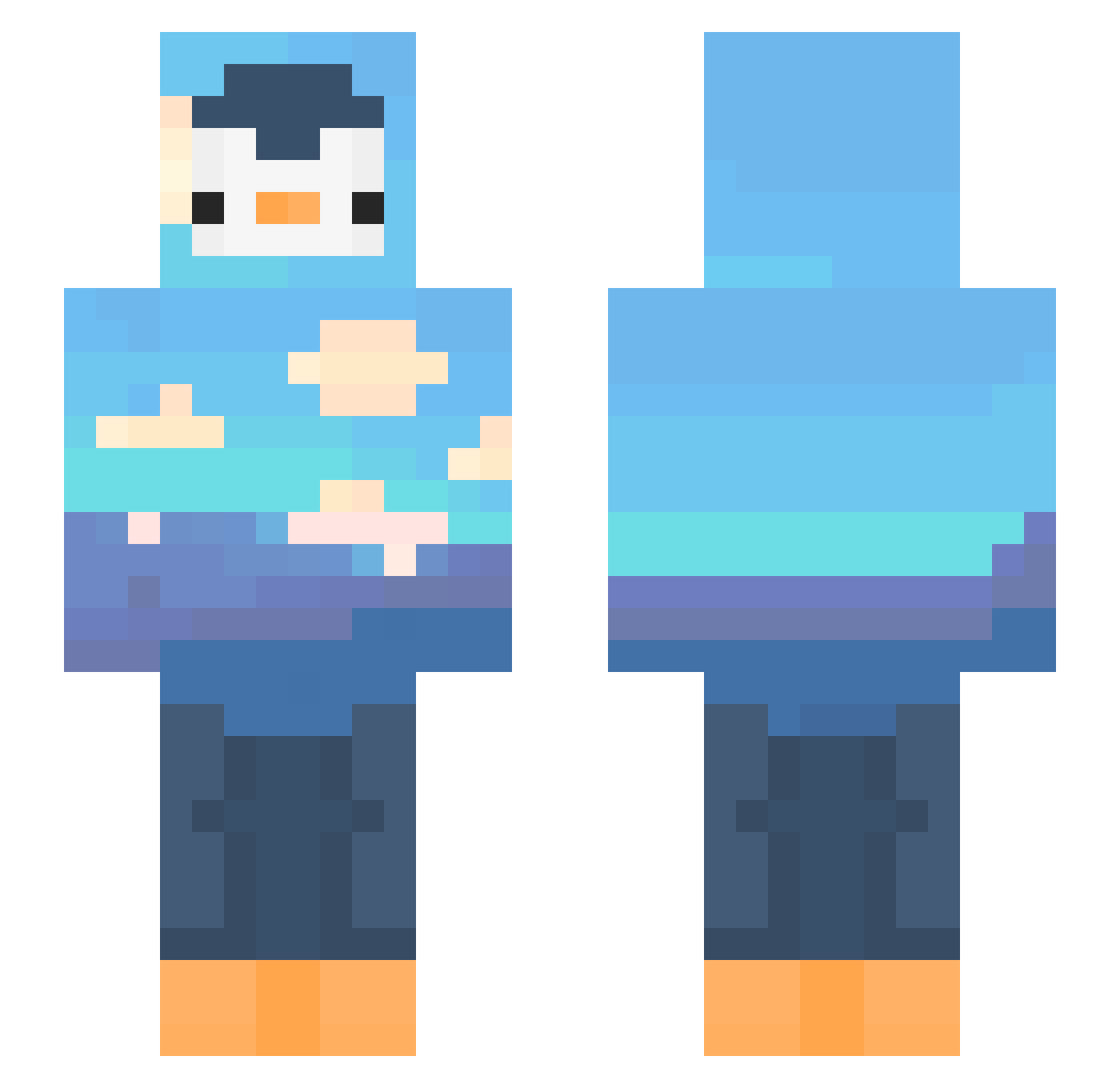 RitmikHayaller Minecraft skin, front and back view
