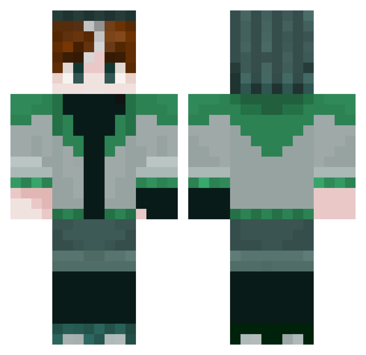 ScissorJuice Minecraft skin, front and back view