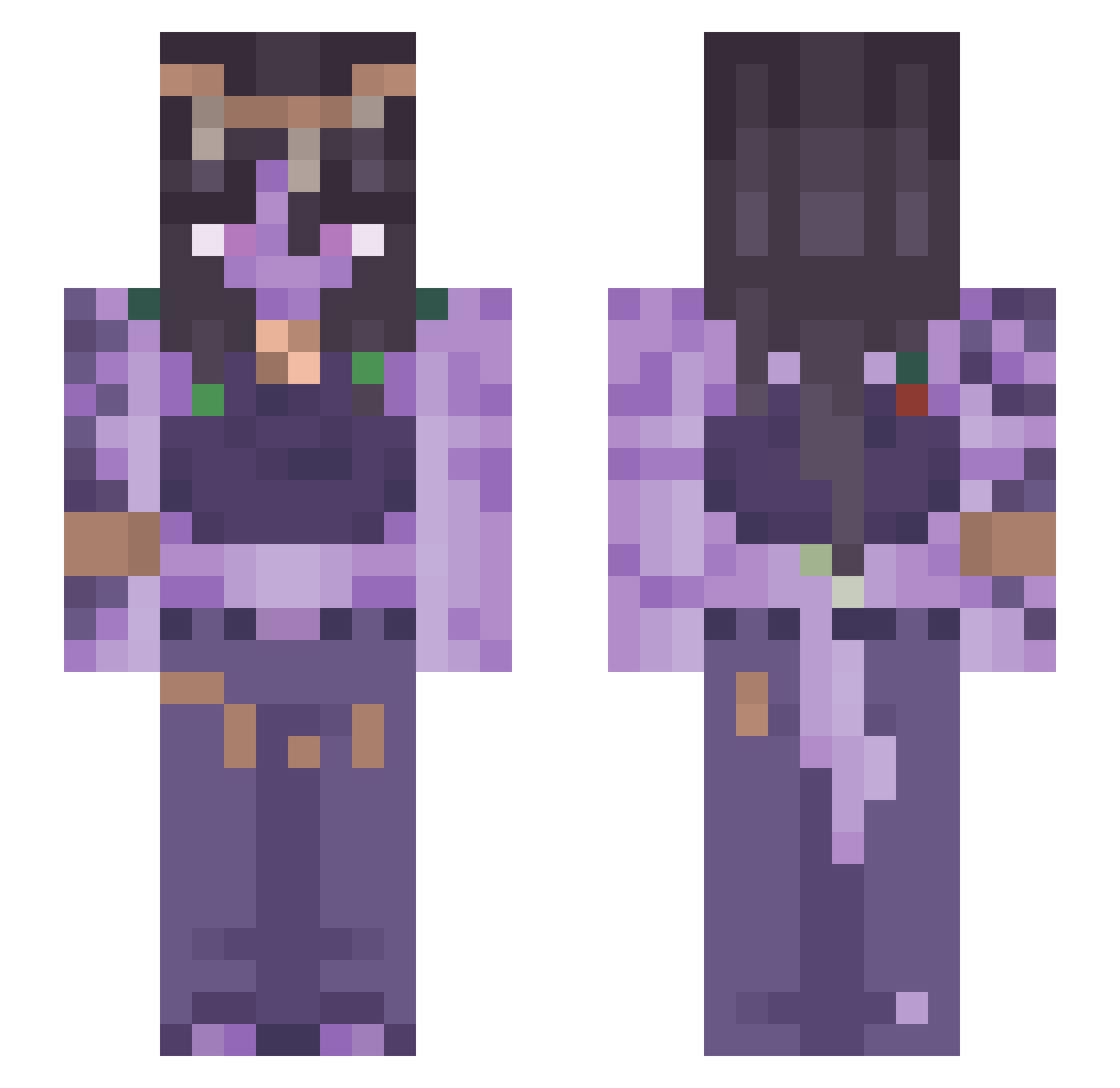 Suuzanne Minecraft skin, front and back view