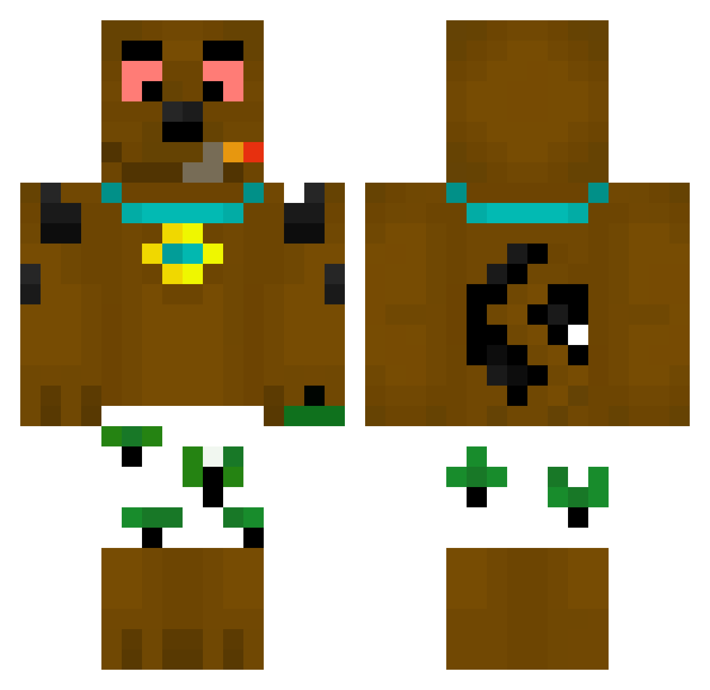 davisoso Minecraft skin, front and back view