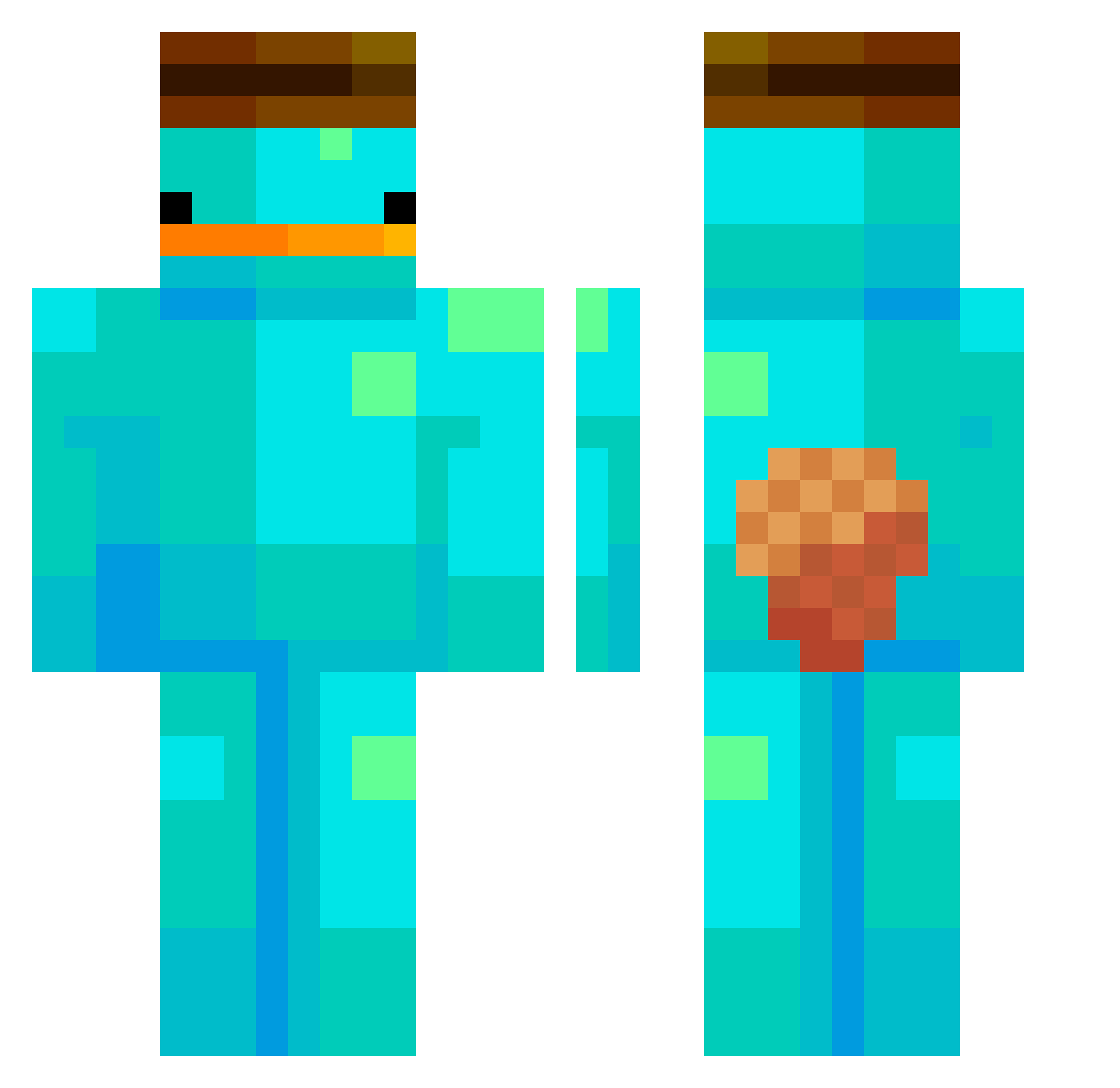 Baks_Jr Minecraft skin, front and back view
