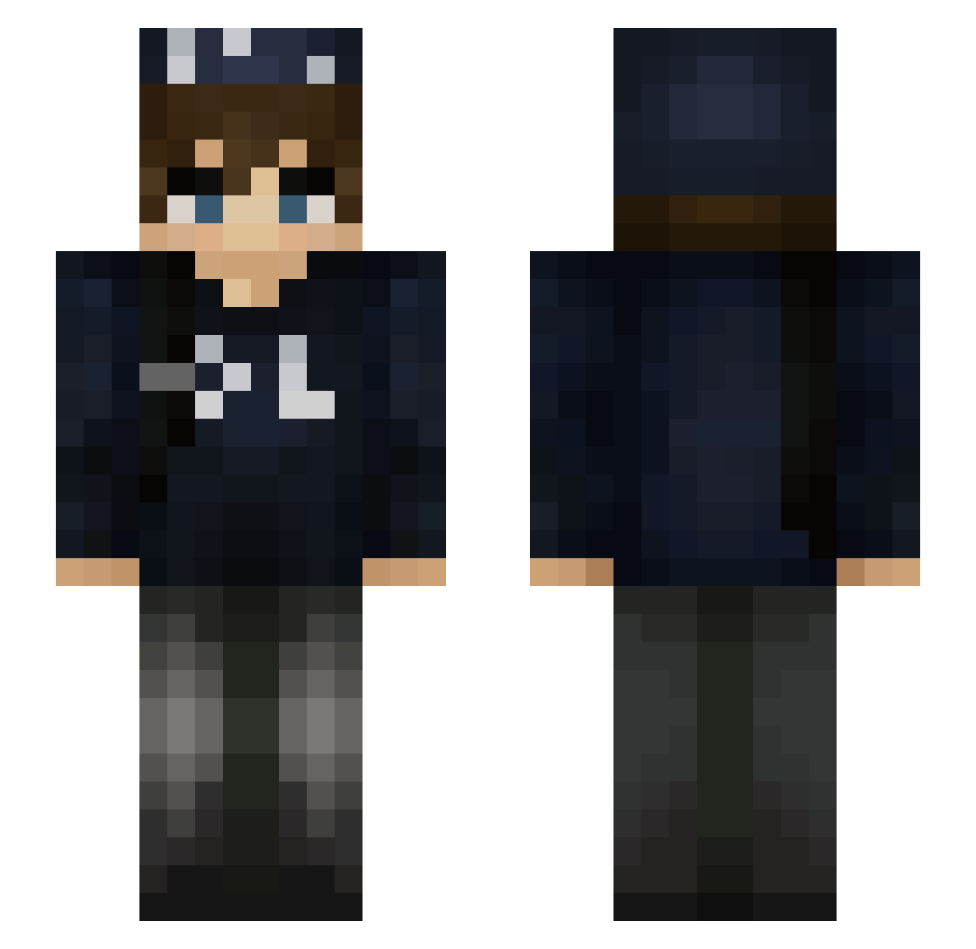 Stellllllll Minecraft skin, front and back view