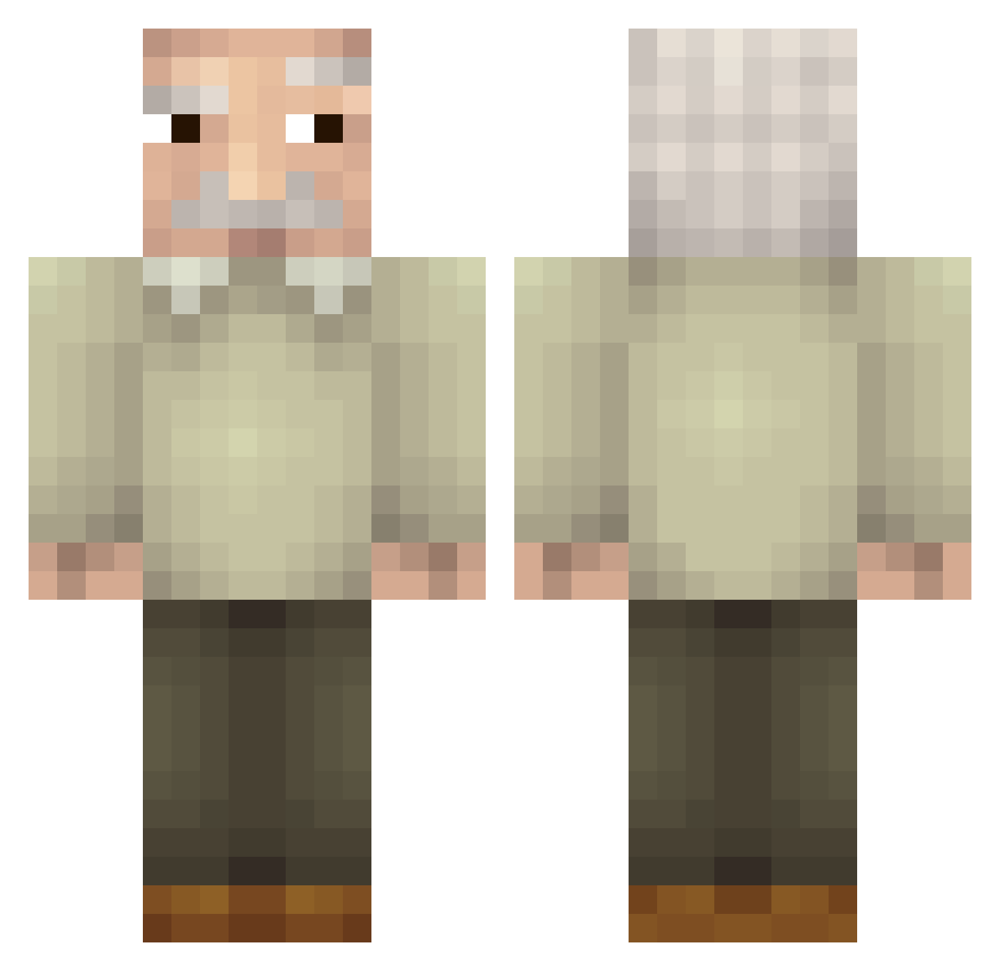LouzW Minecraft skin, front and back view