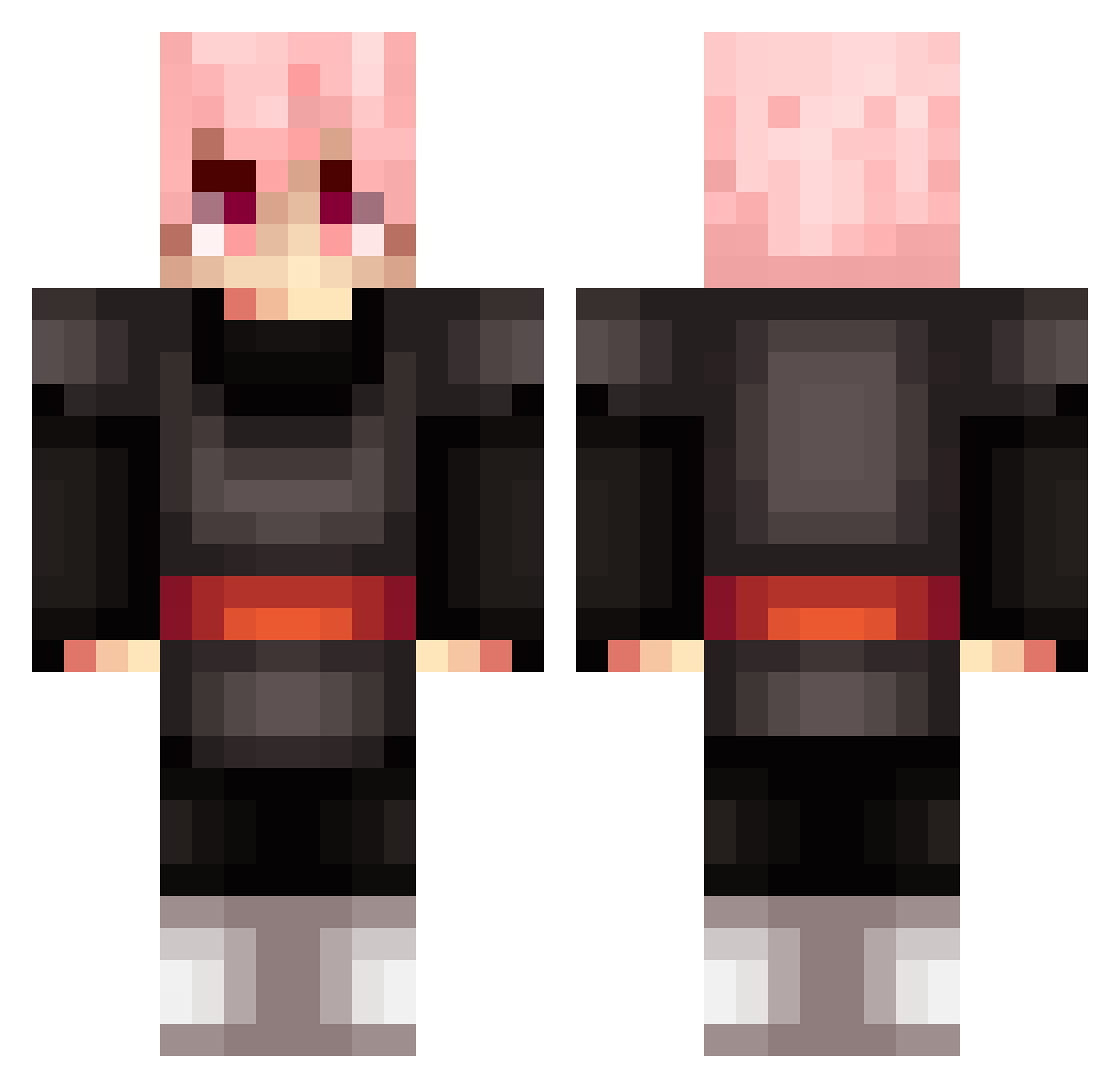 Vimprah Minecraft skin, front and back view
