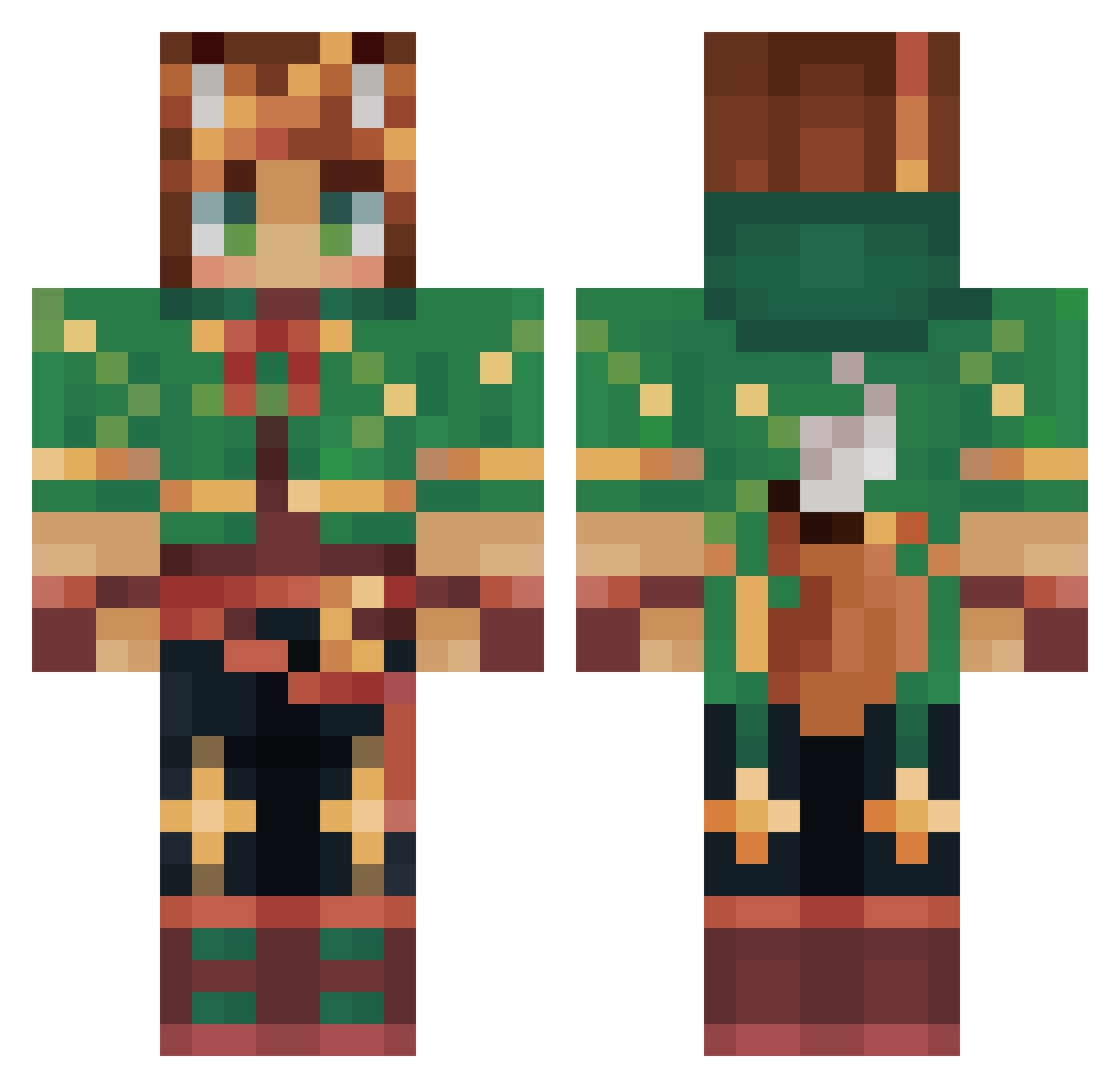 SchiggyLuc Minecraft skin, front and back view