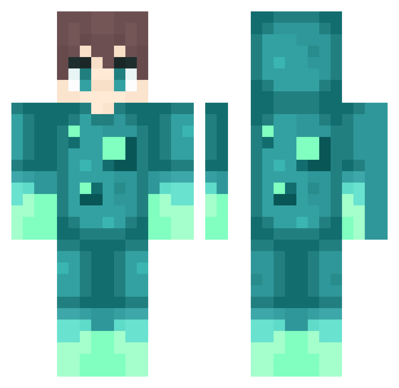 Thabo0 Minecraft skin, front and back view