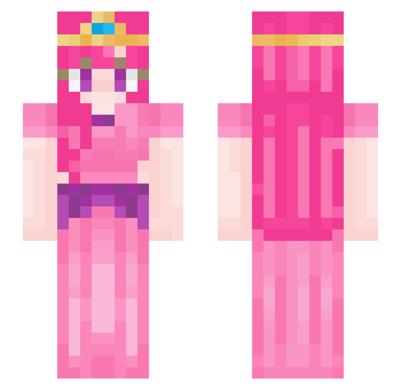 bubbleguts106 Minecraft skin, front and back view
