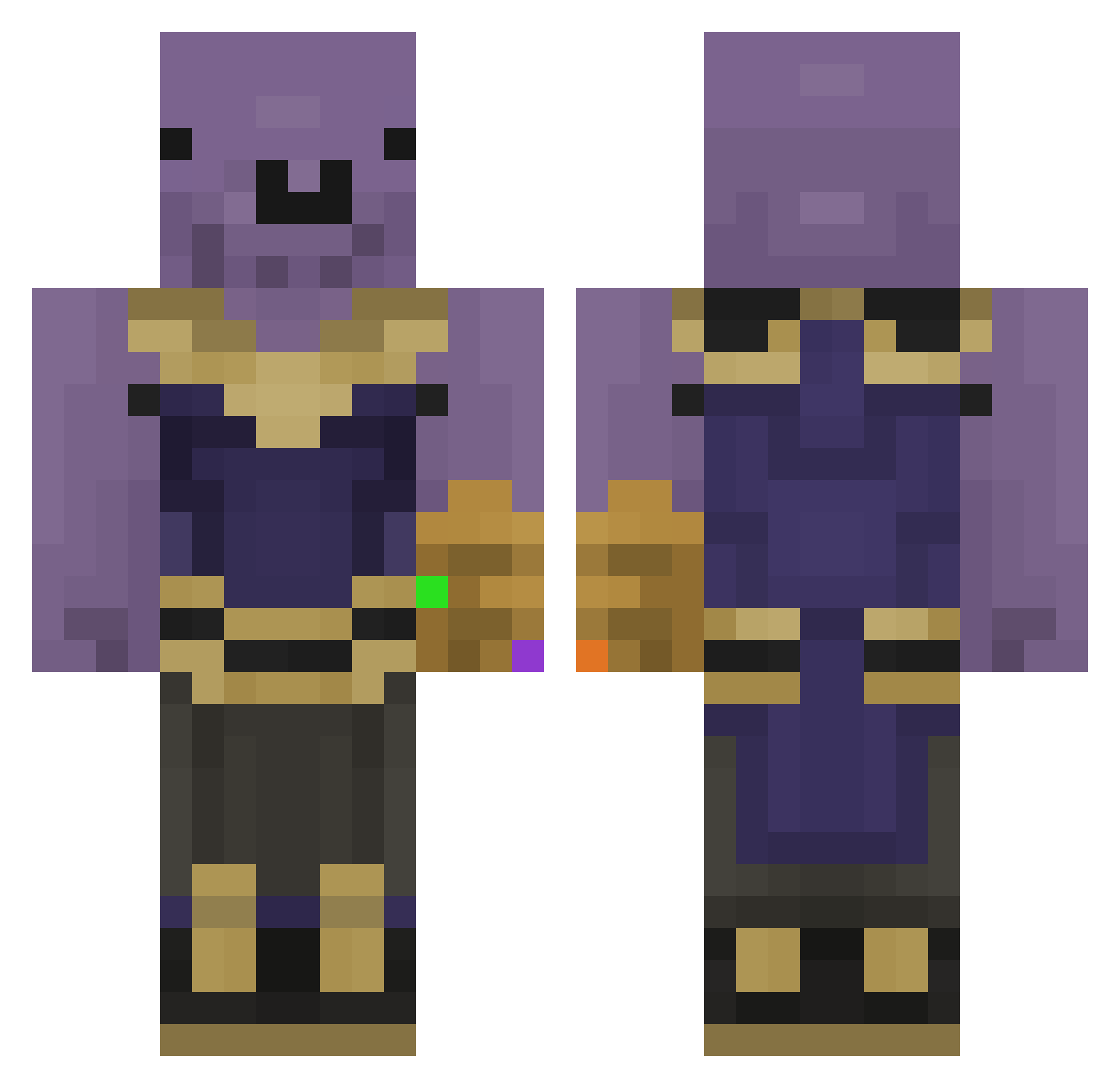 LuckySniper166 Minecraft skin, front and back view