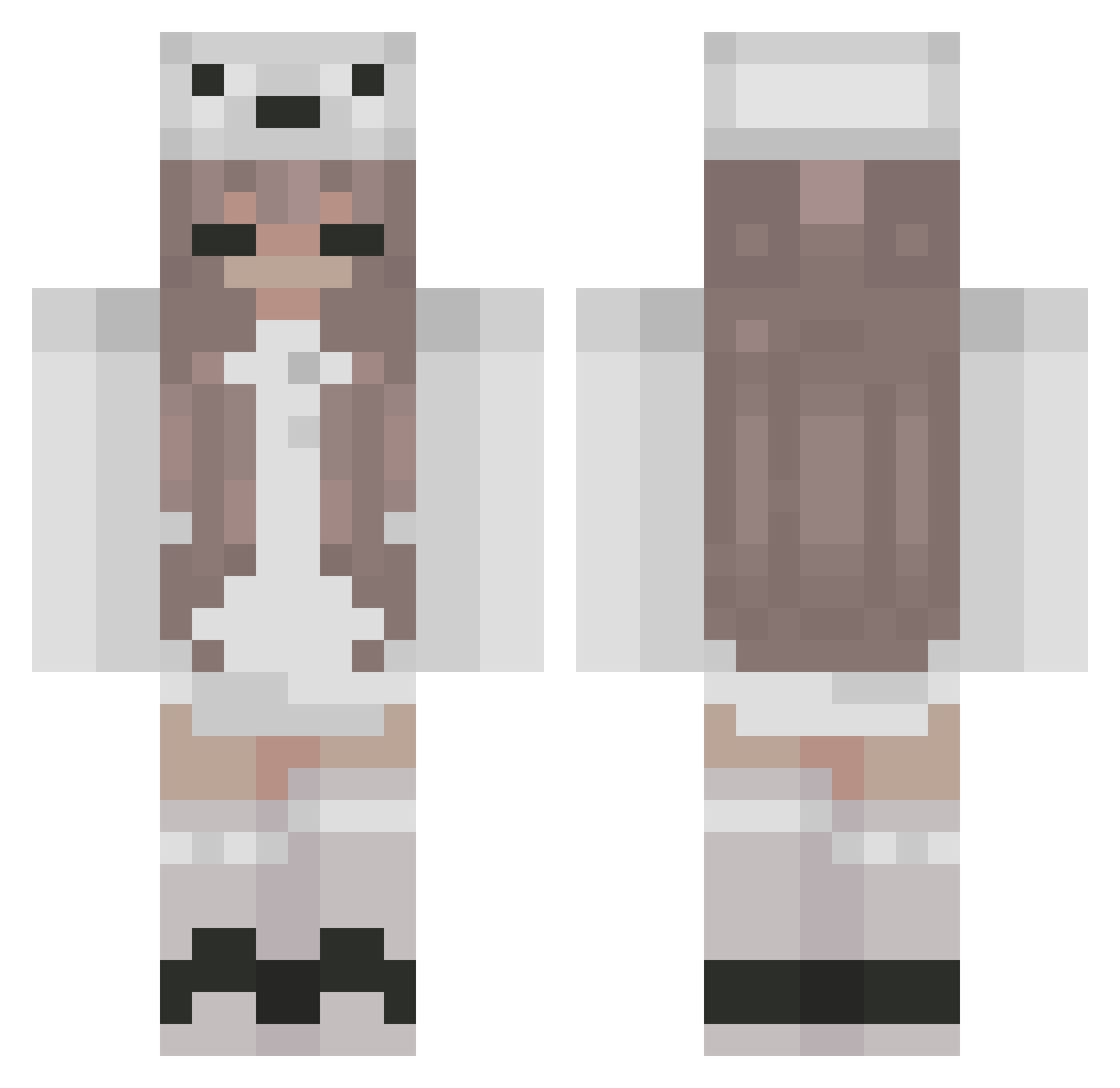 InAddition Minecraft skin, front and back view
