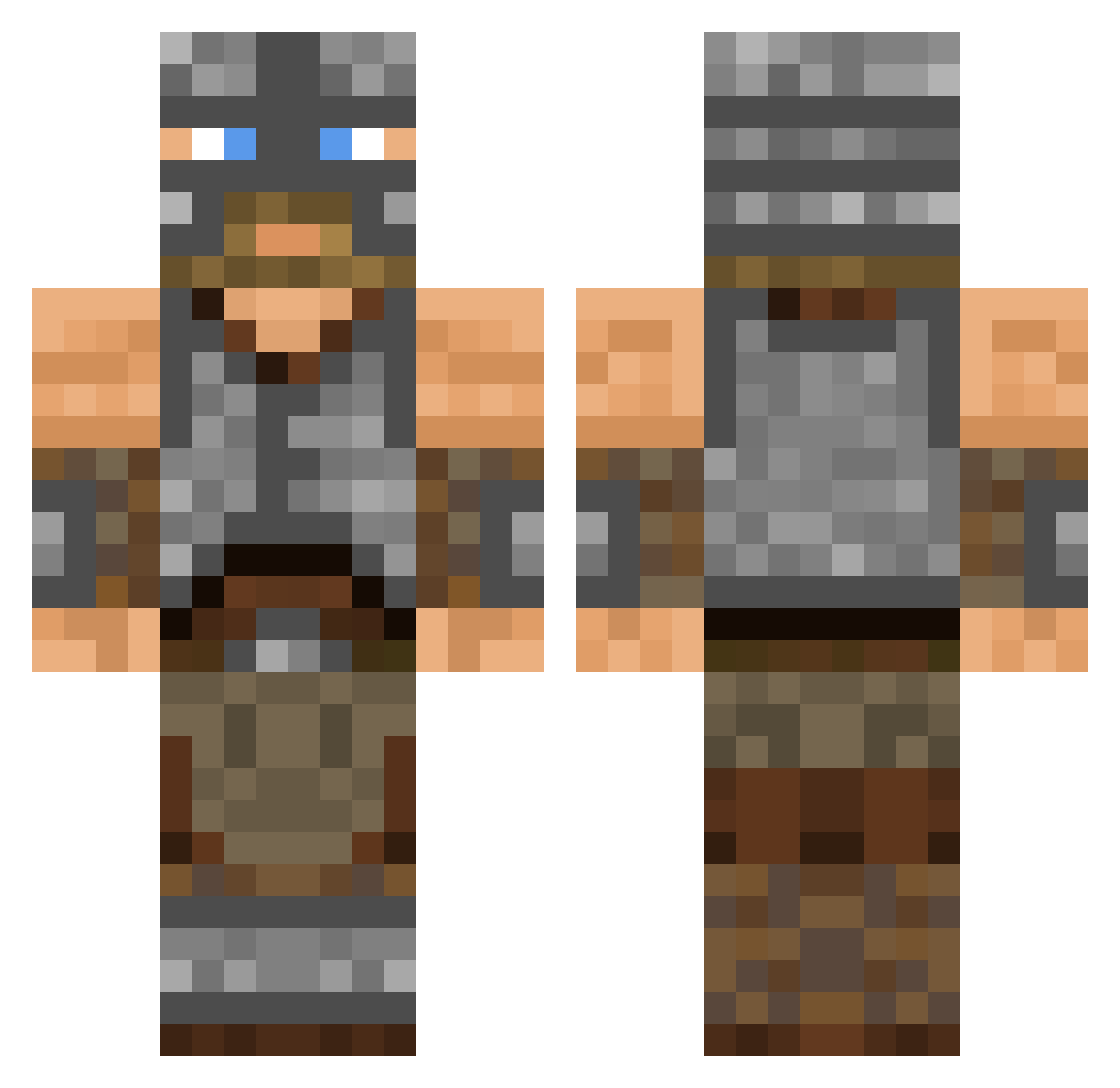 pneumonic Minecraft skin, front and back view