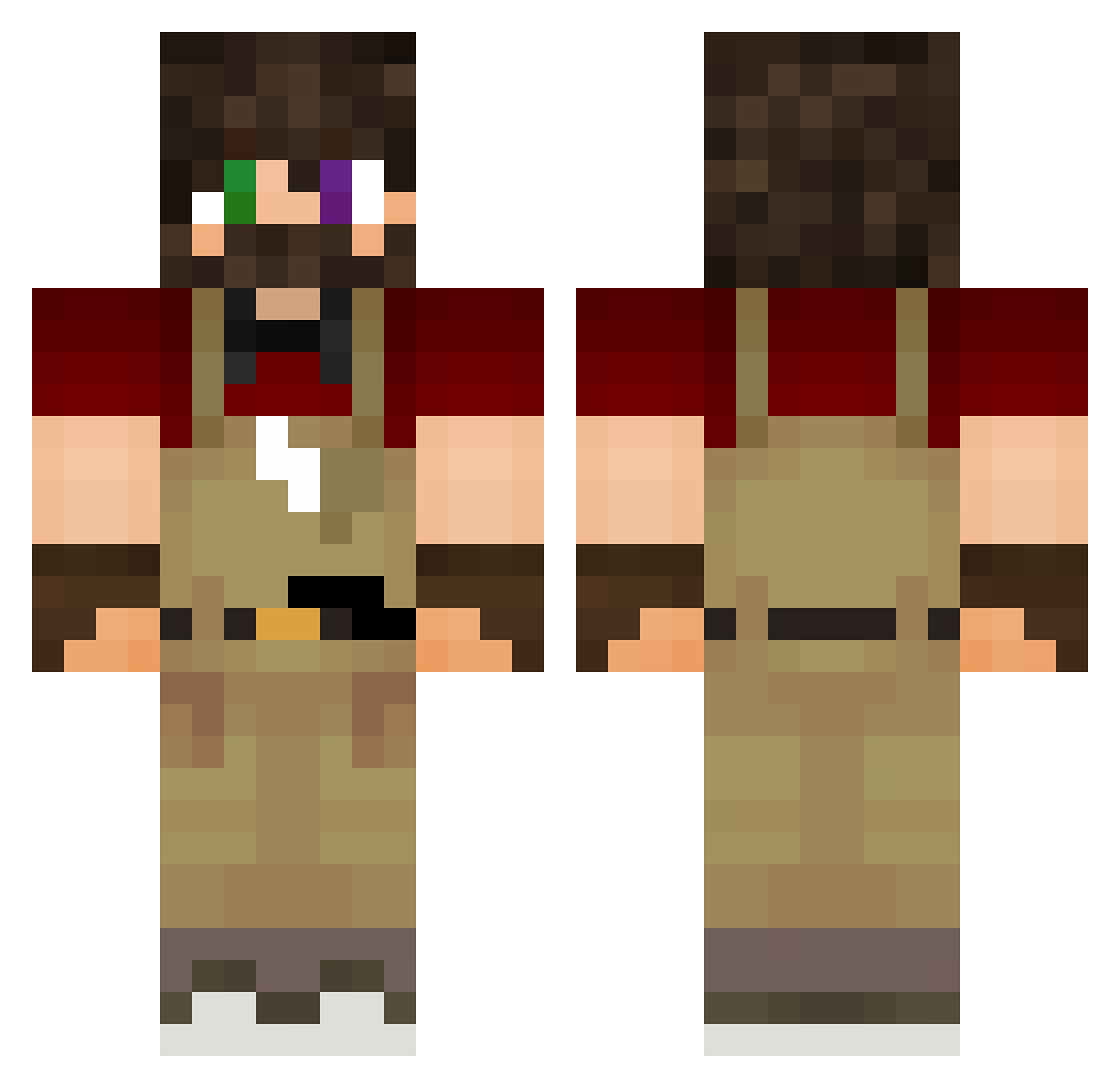 yMarkFx_ Minecraft skin, front and back view