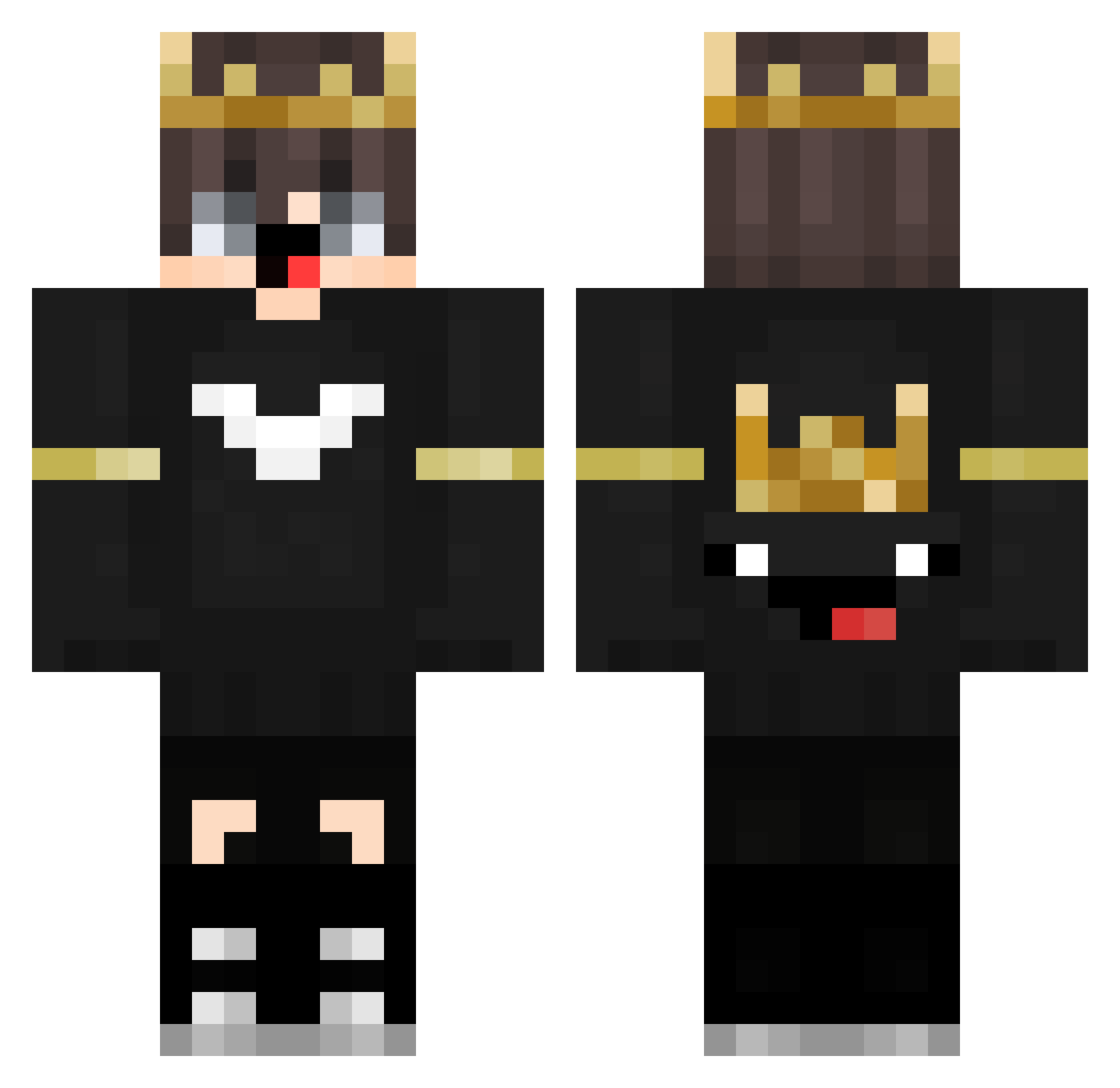 NesquiQ Minecraft skin, front and back view