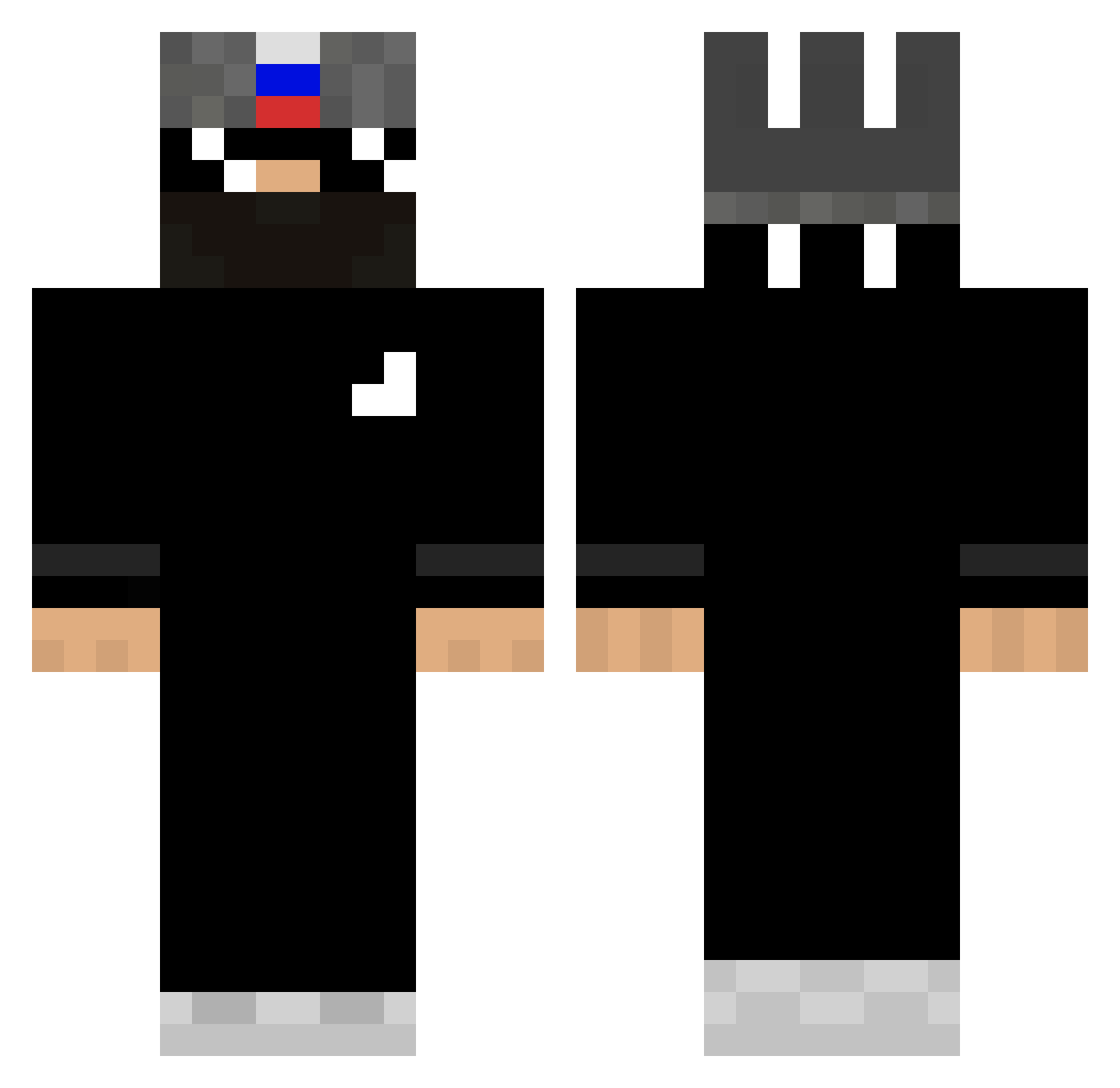 bipolarFikret Minecraft skin, front and back view