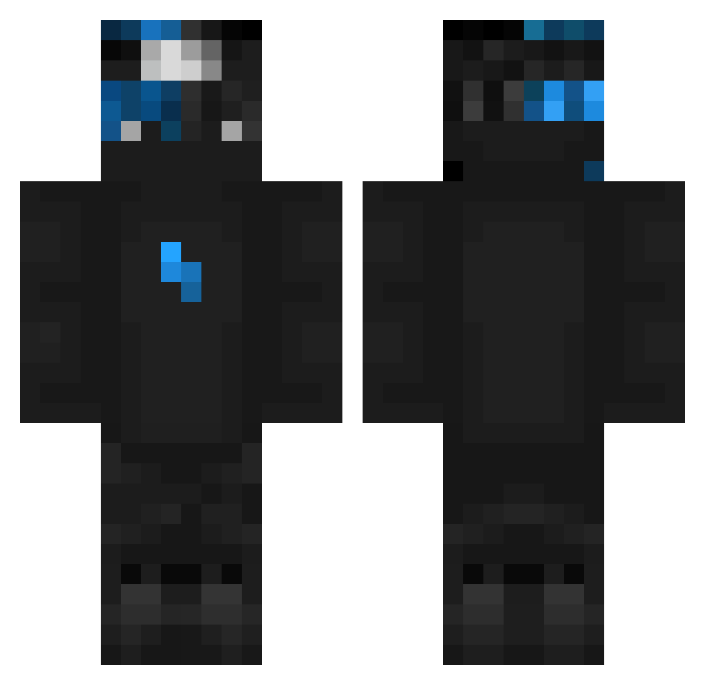 YangeStream Minecraft skin, front and back view