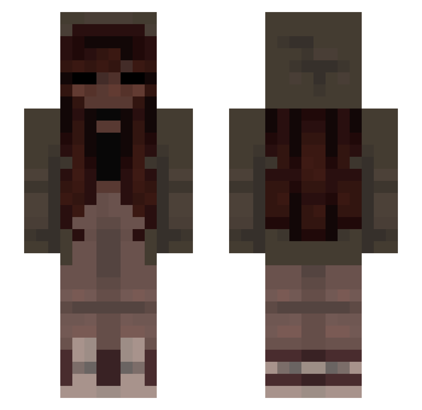 Zarlemi Minecraft skin, front and back view