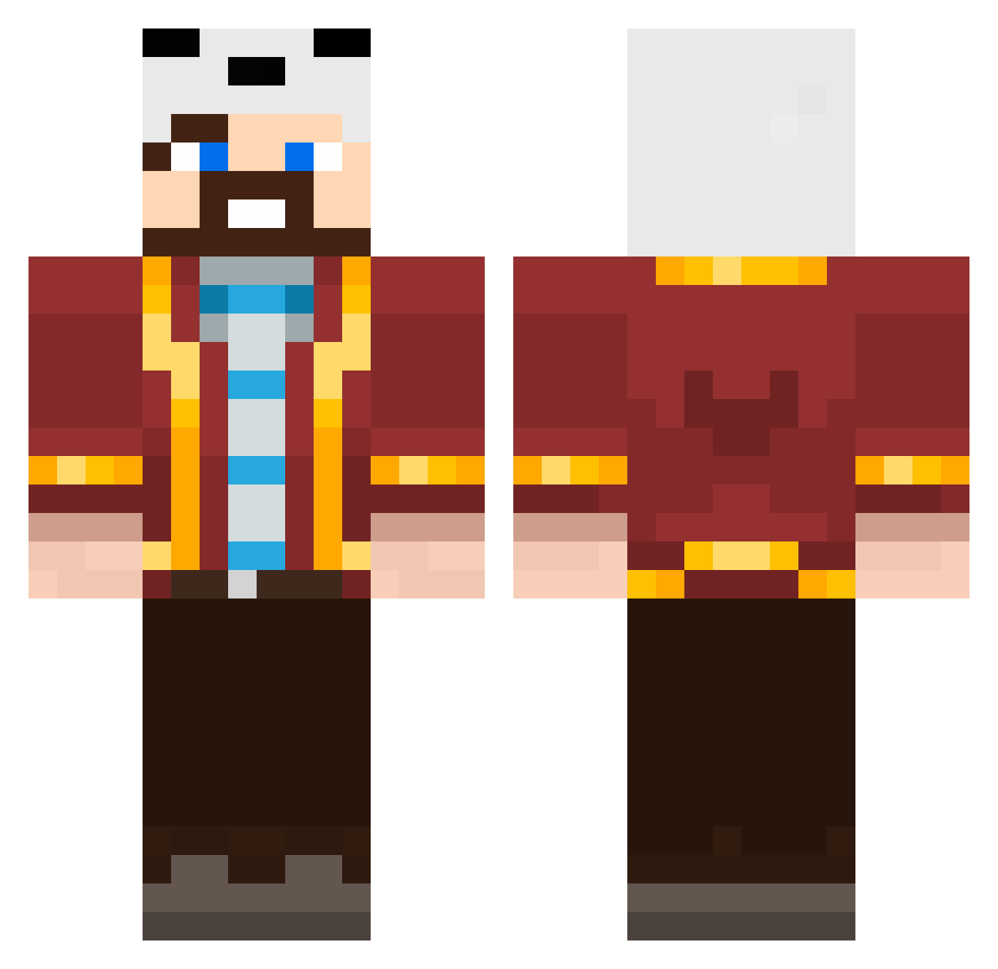 MysticGamerMan Minecraft skin, front and back view