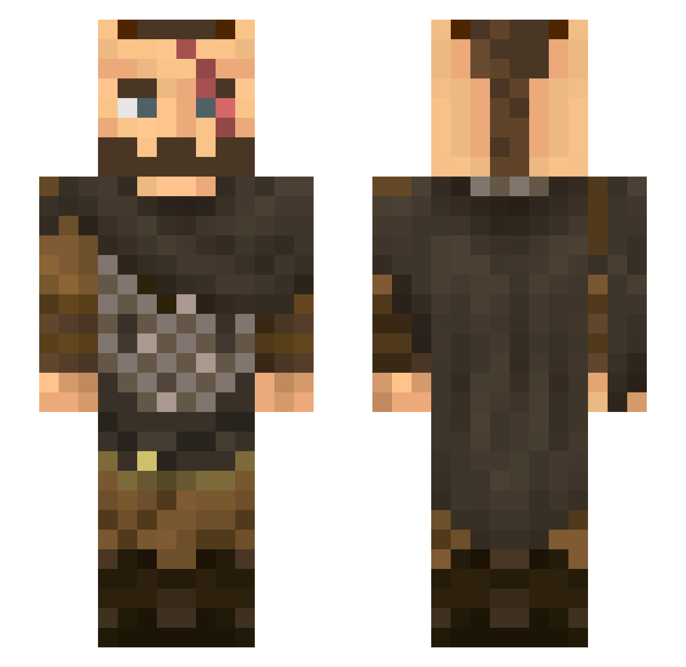 slaarg Minecraft skin, front and back view