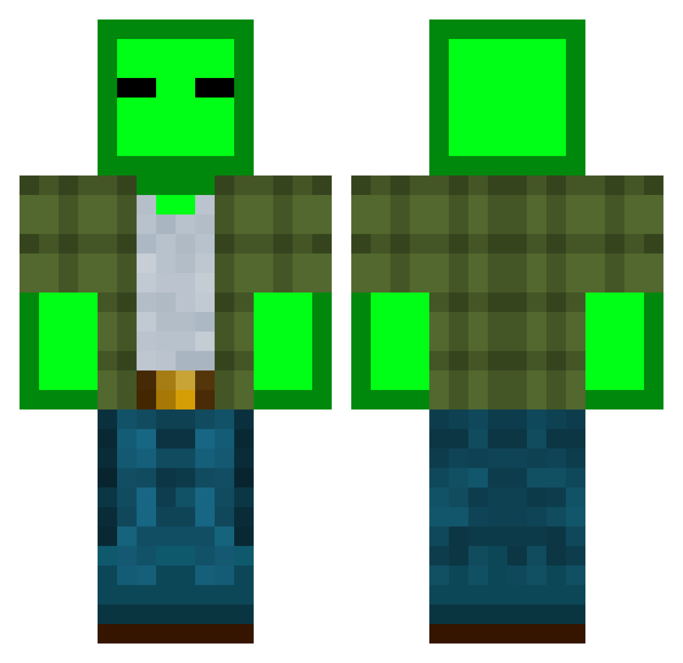 Zod12 Minecraft skin, front and back view