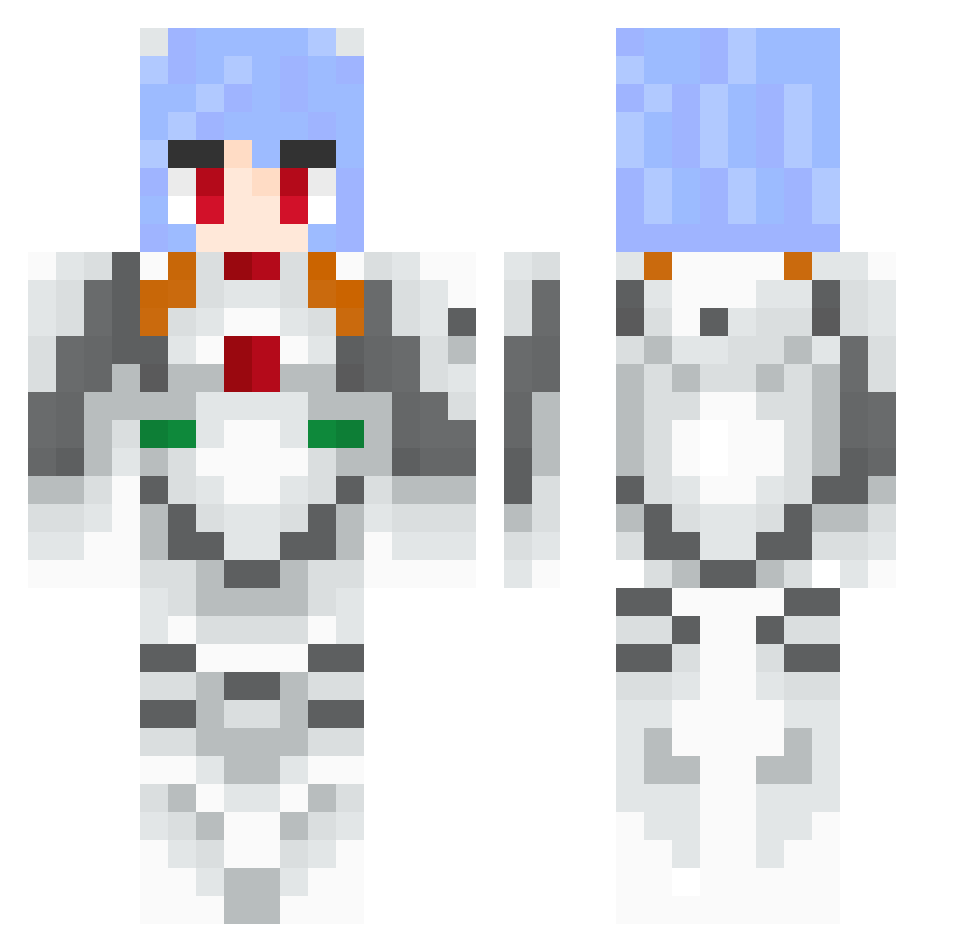 4B3K Minecraft skin, front and back view