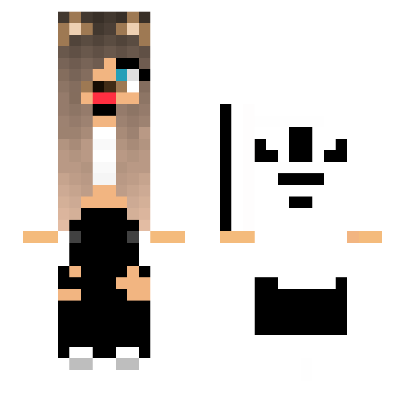 AngriffsEinhorn Minecraft skin, front and back view