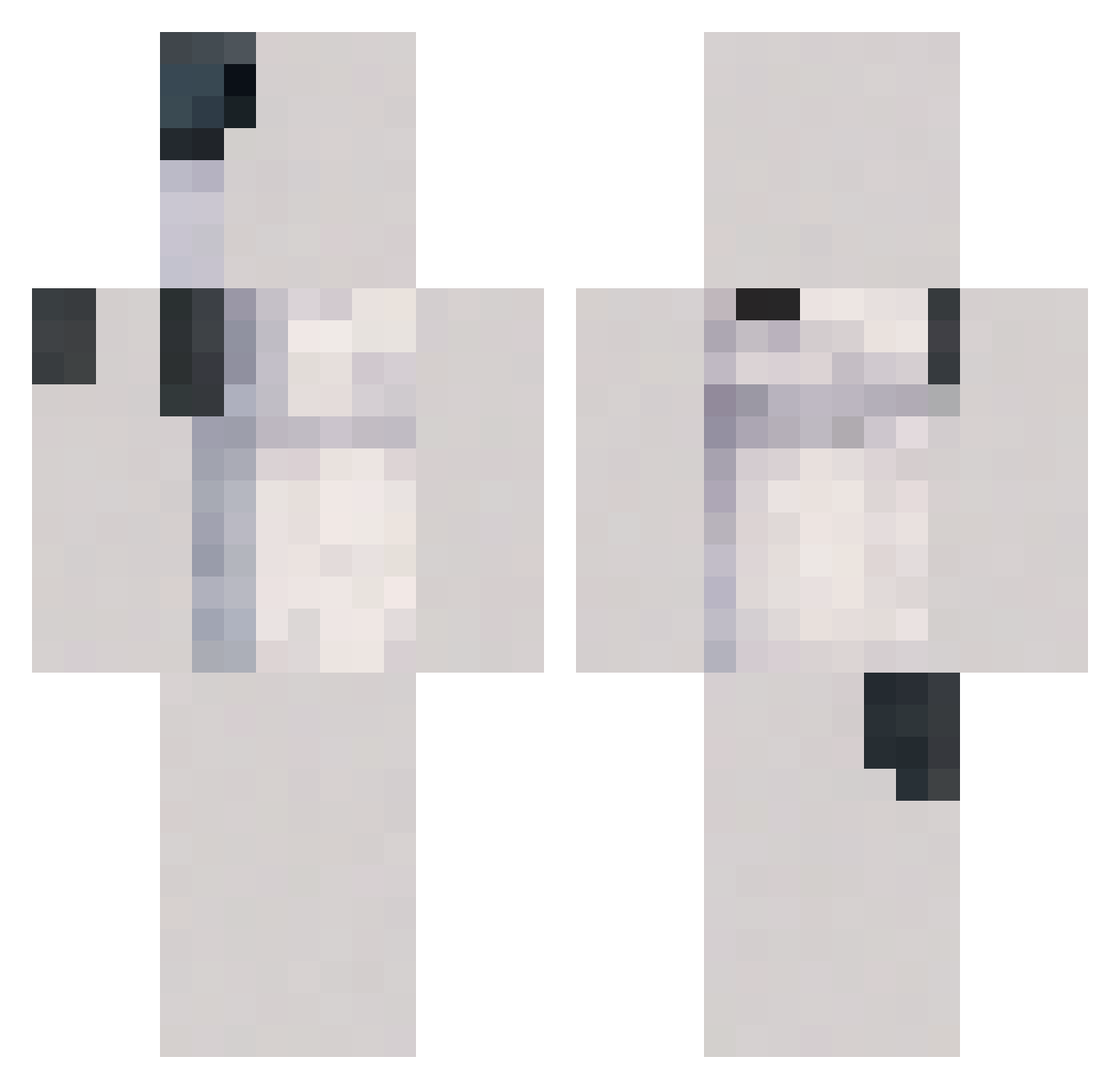YaDSoD Minecraft skin, front and back view