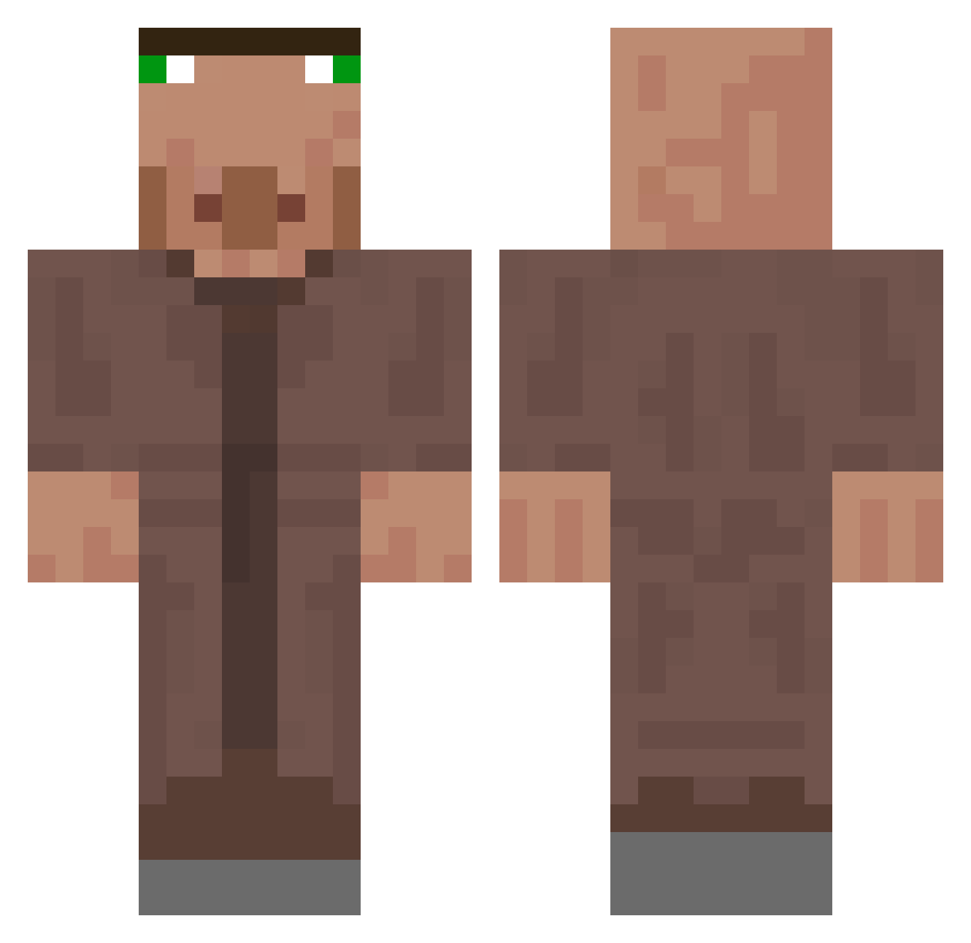 funkwastaken Minecraft skin, front and back view