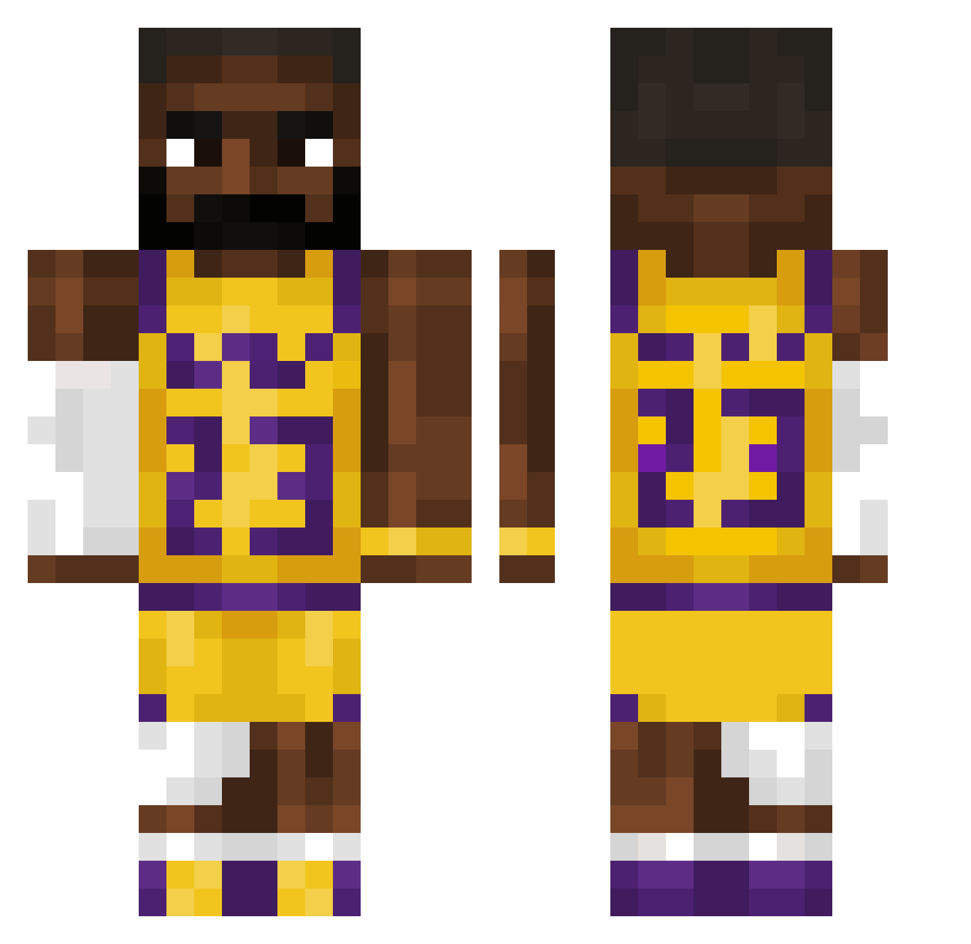 freakmaster69 Minecraft skin, front and back view