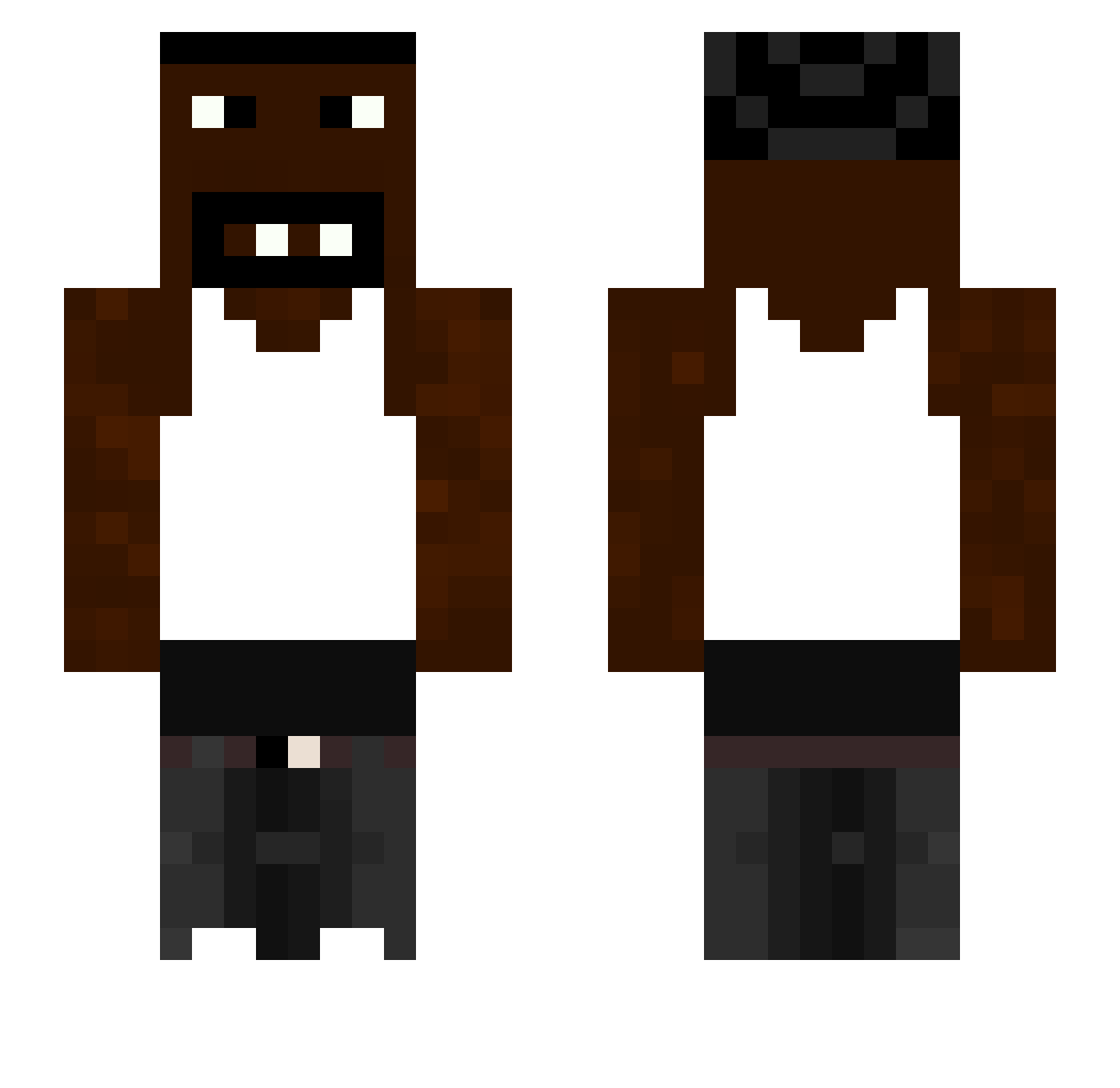 wisard Minecraft skin, front and back view