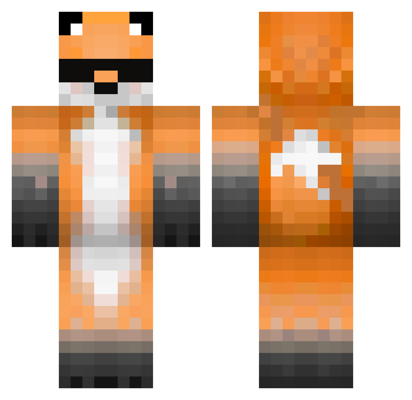 Revxrsal Minecraft skin, front and back view