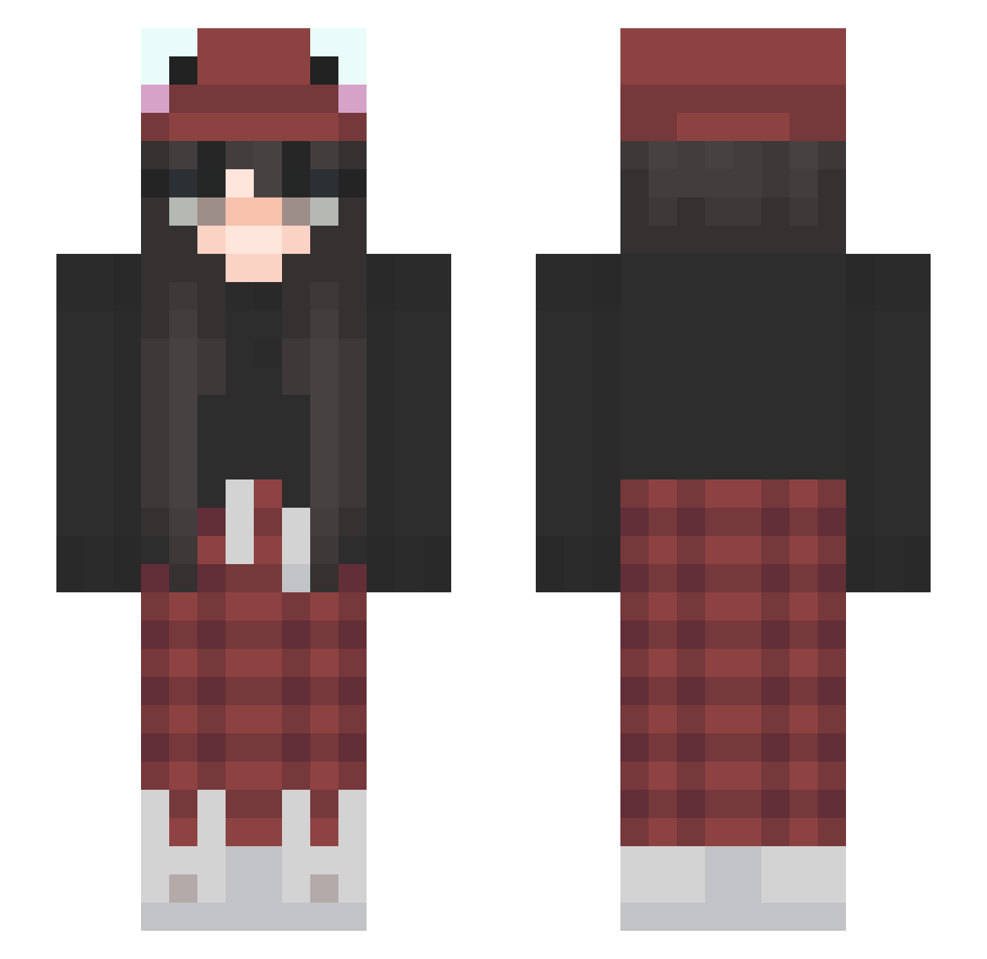 strawbellyy Minecraft skin, front and back view
