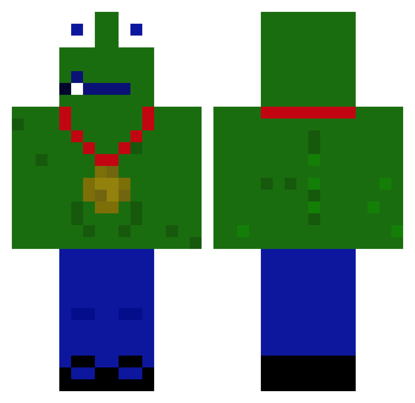 Frogee08 Minecraft skin, front and back view