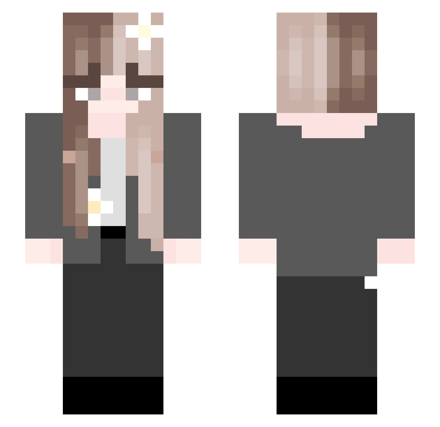 Lenela Minecraft skin, front and back view