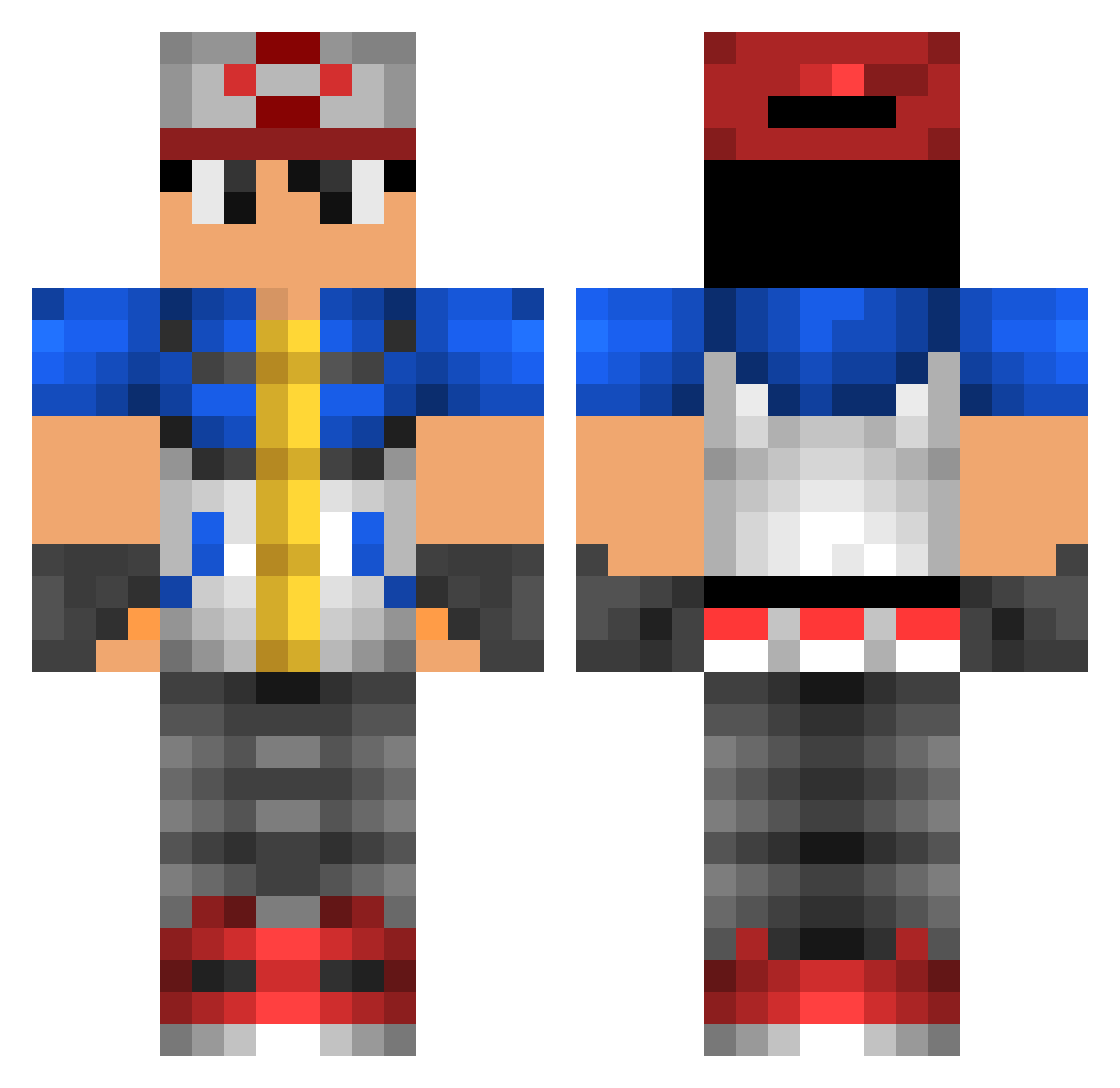 Saikouguy Minecraft skin, front and back view