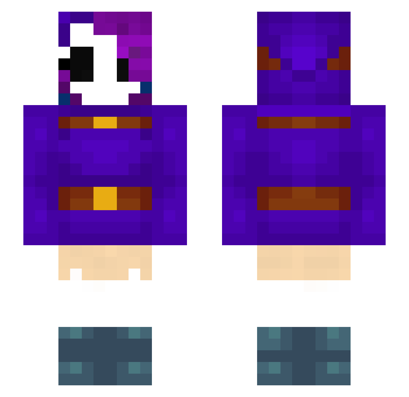 Gogo4240 Minecraft skin, front and back view