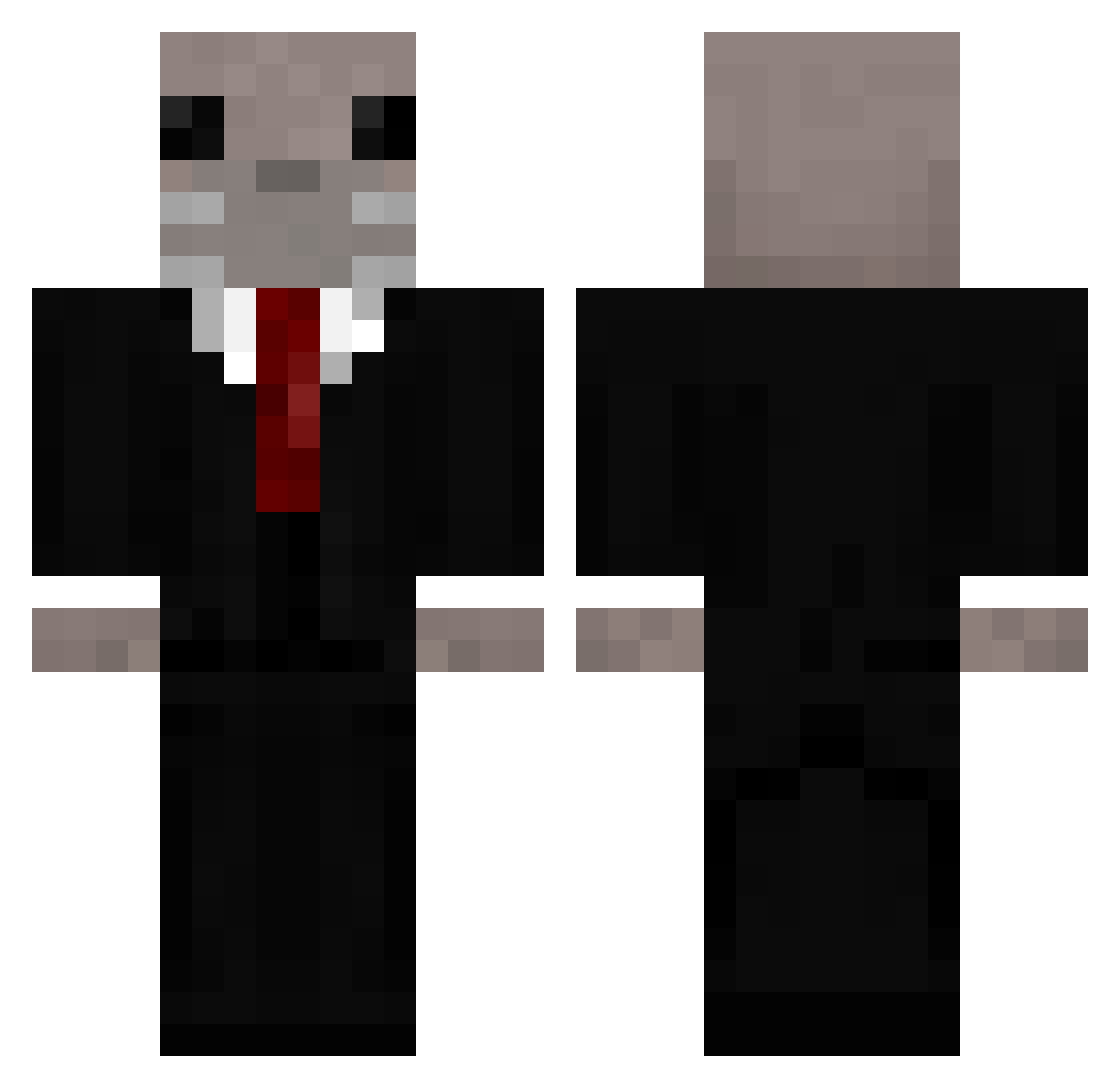Searlesite Minecraft skin, front and back view
