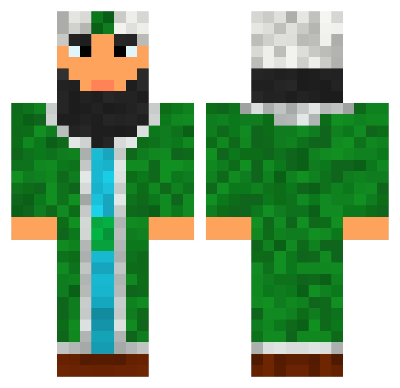 Black_Fidel Minecraft skin, front and back view