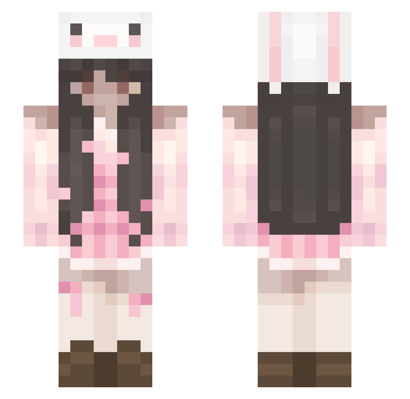 noowaw Minecraft skin, front and back view