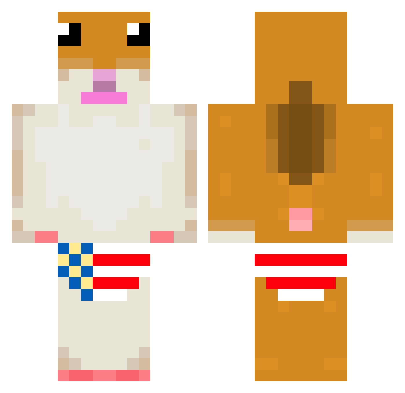 dogfinsdad Minecraft skin, front and back view