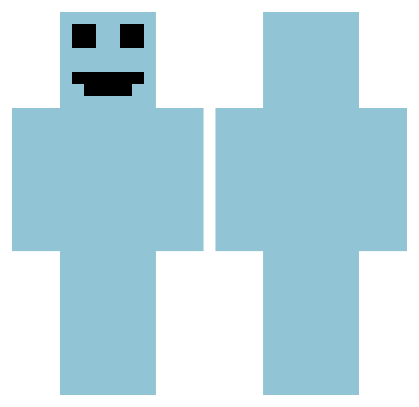 Ponos Minecraft skin, front and back view