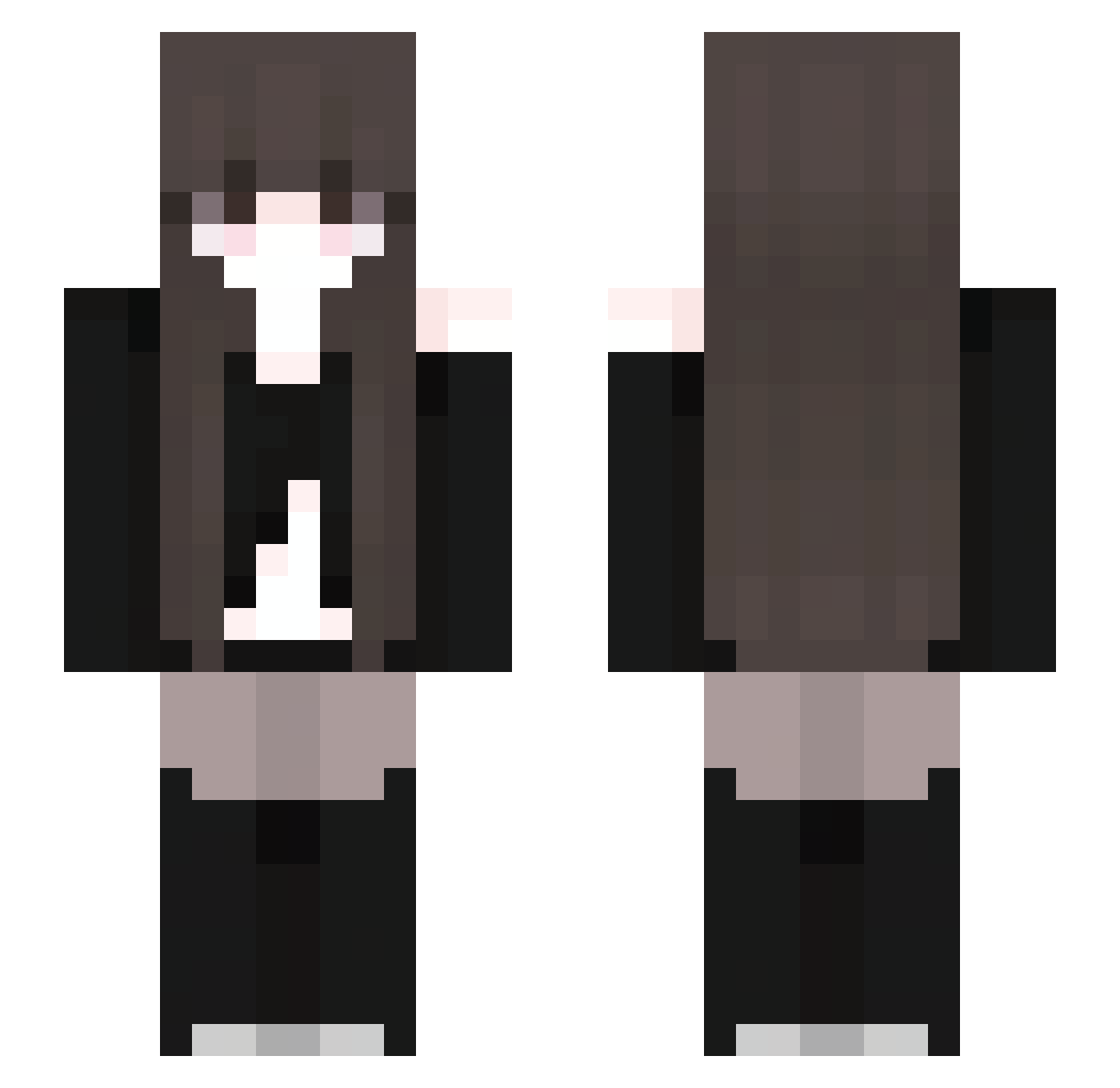 Aburrida Minecraft skin, front and back view