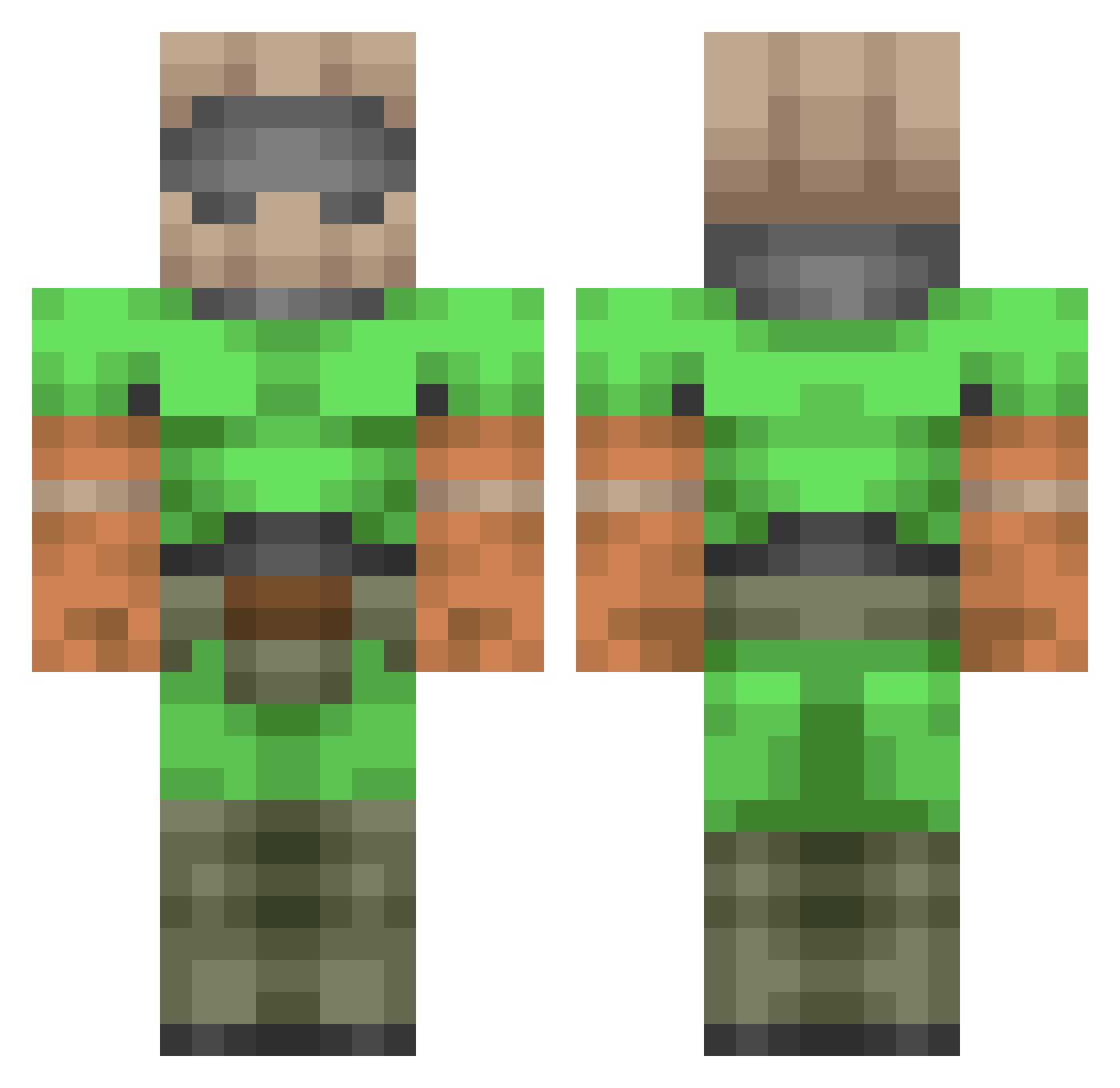 beary200 Minecraft skin, front and back view