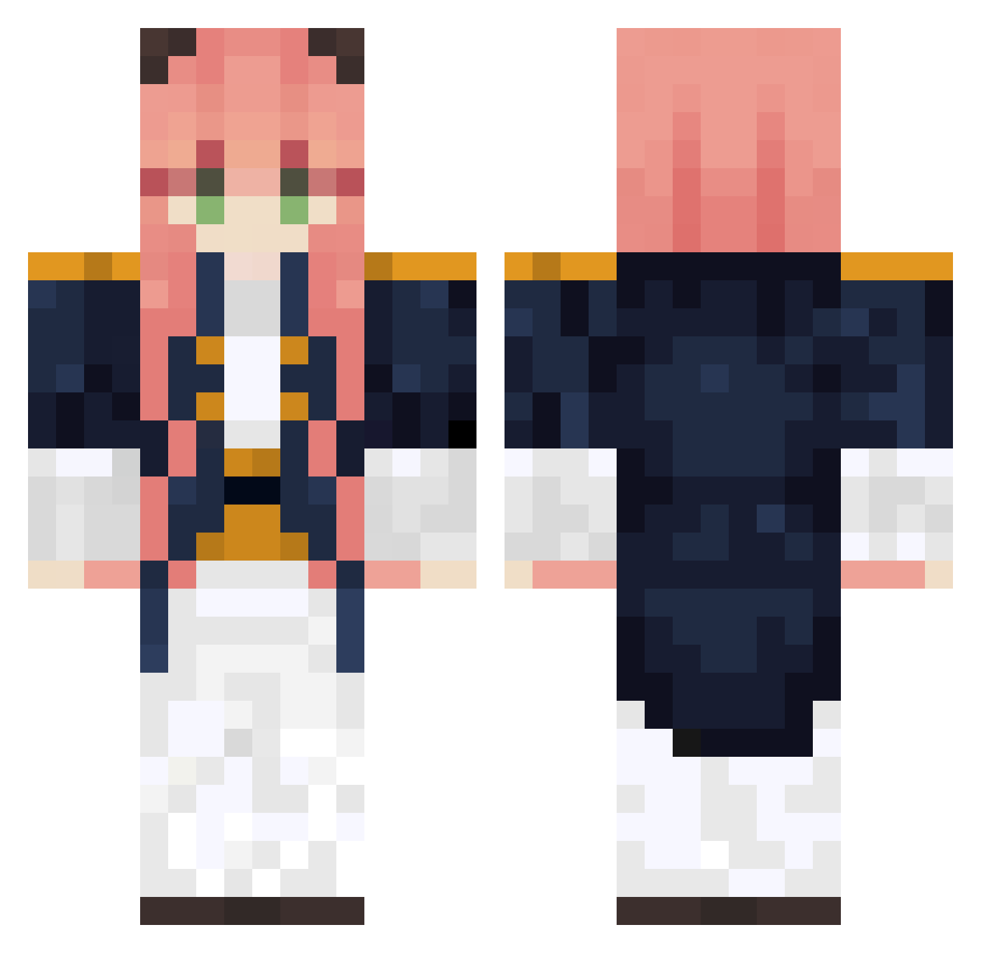 Vivaru Minecraft skin, front and back view